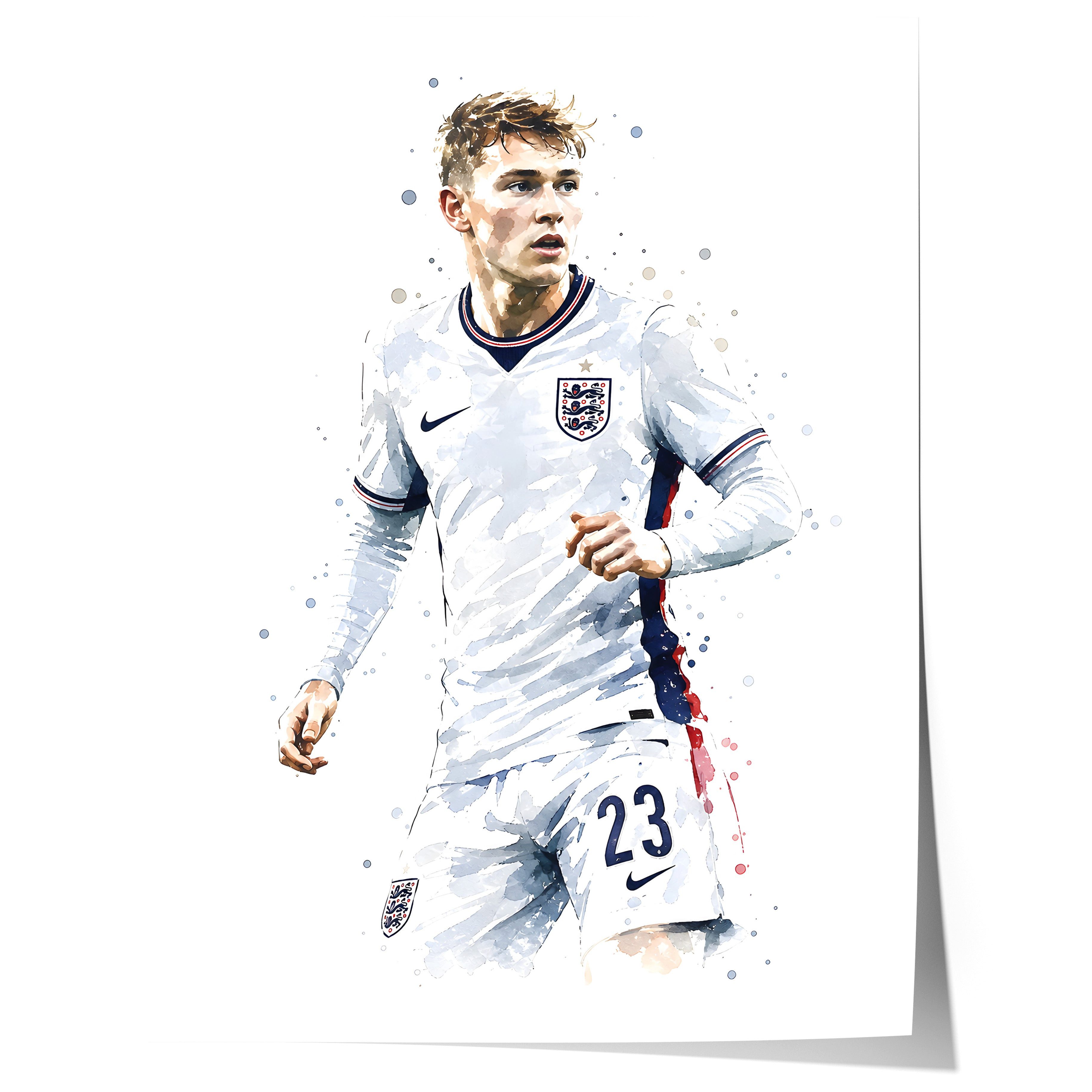 JUSTGOODMOOD Poster England Fussball Geschenkidee Aquarell Sport Wandbild Deko Print ohne, (1 St)