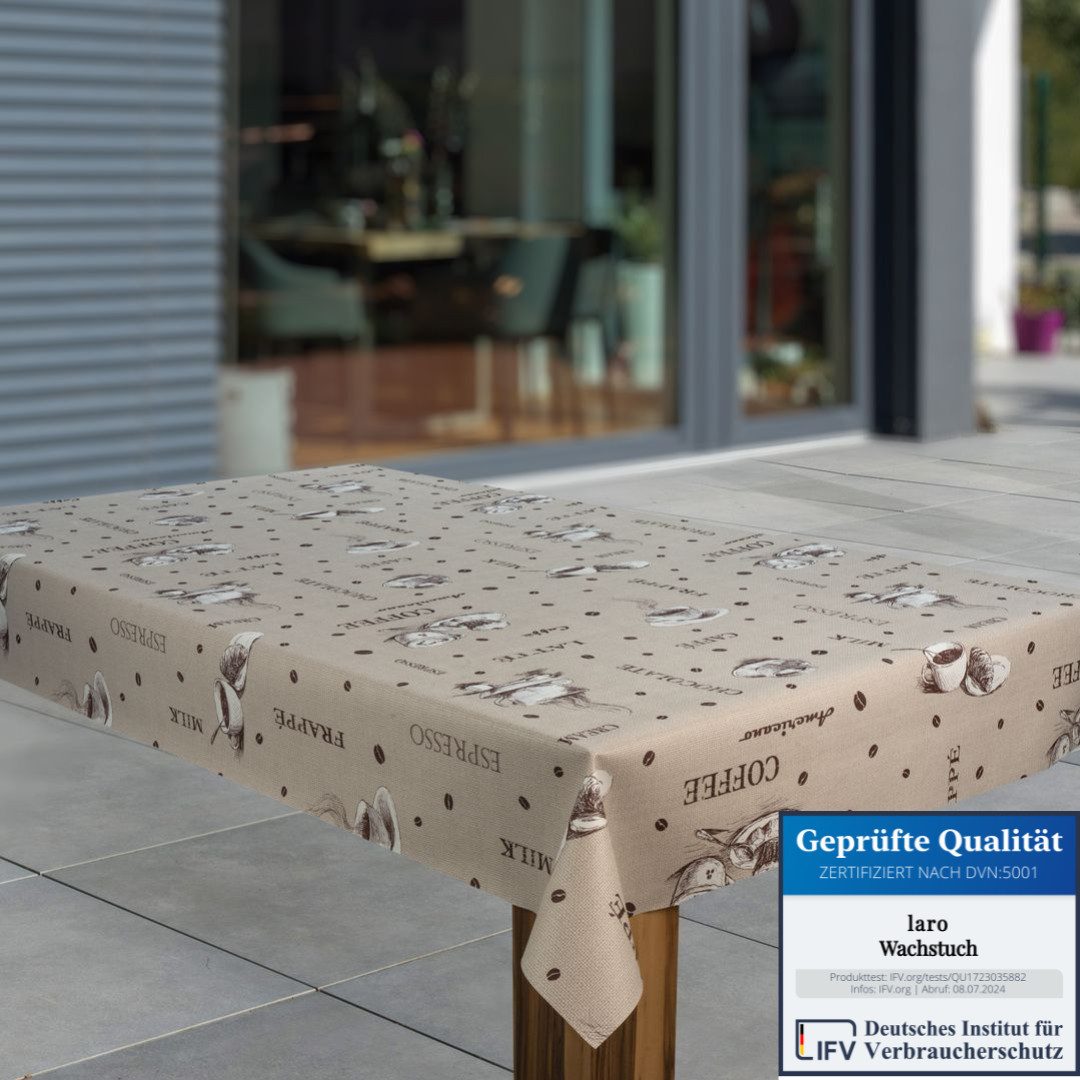 laro Tischdecke Wachstuch-Tischdecken Abwaschbar Kaffee Espresso Braun rech günstig online kaufen