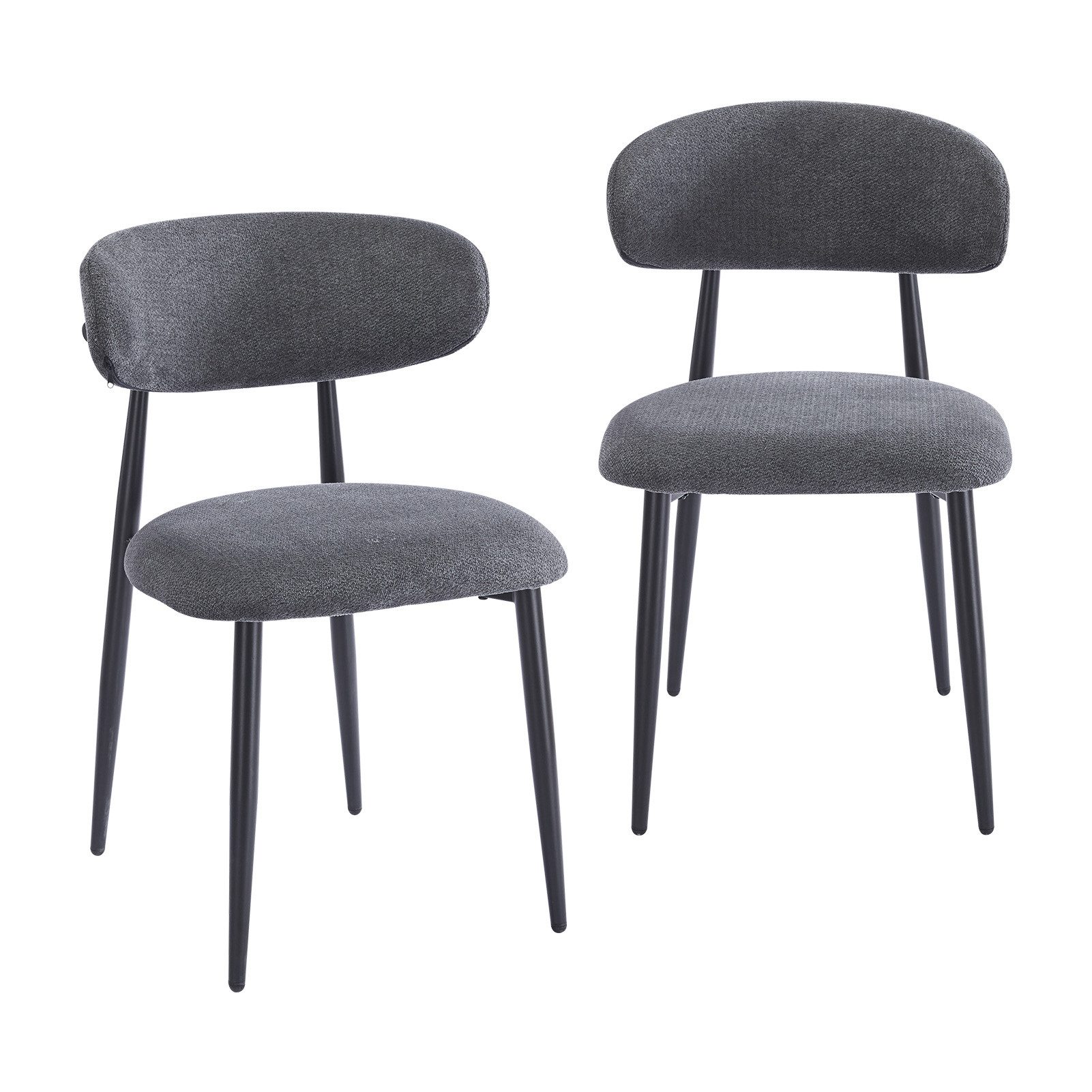DITAIX Polsterstuhl 2er Set Japandi Esszimmerstühle mit Gewebtem (2 St), Wohnzimmerstuhl, ergonomischer Komfort, Stabiler Metallgestell