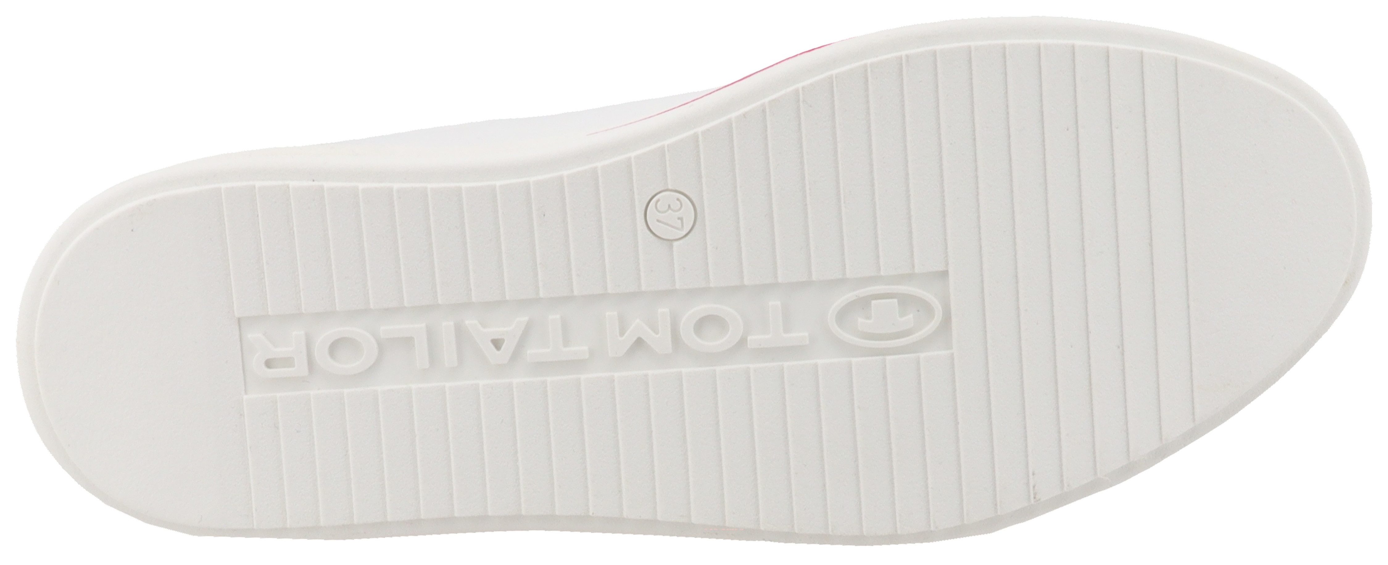 TOM TAILOR Plateausneaker, Halbschuh, Freizeitschuh, Schnürschuh, Kontrastbesatz an der Ferse