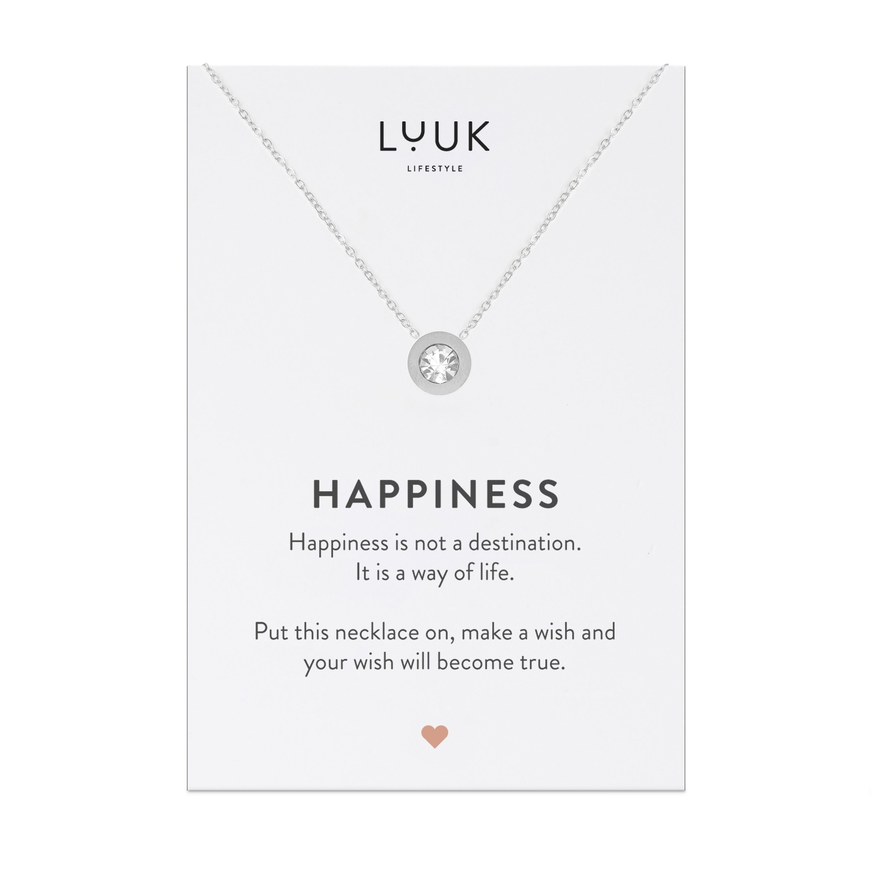 LUUK LIFESTYLE Kette mit Anhänger Strass Stein, Edelstahl mit Strassstein A günstig online kaufen