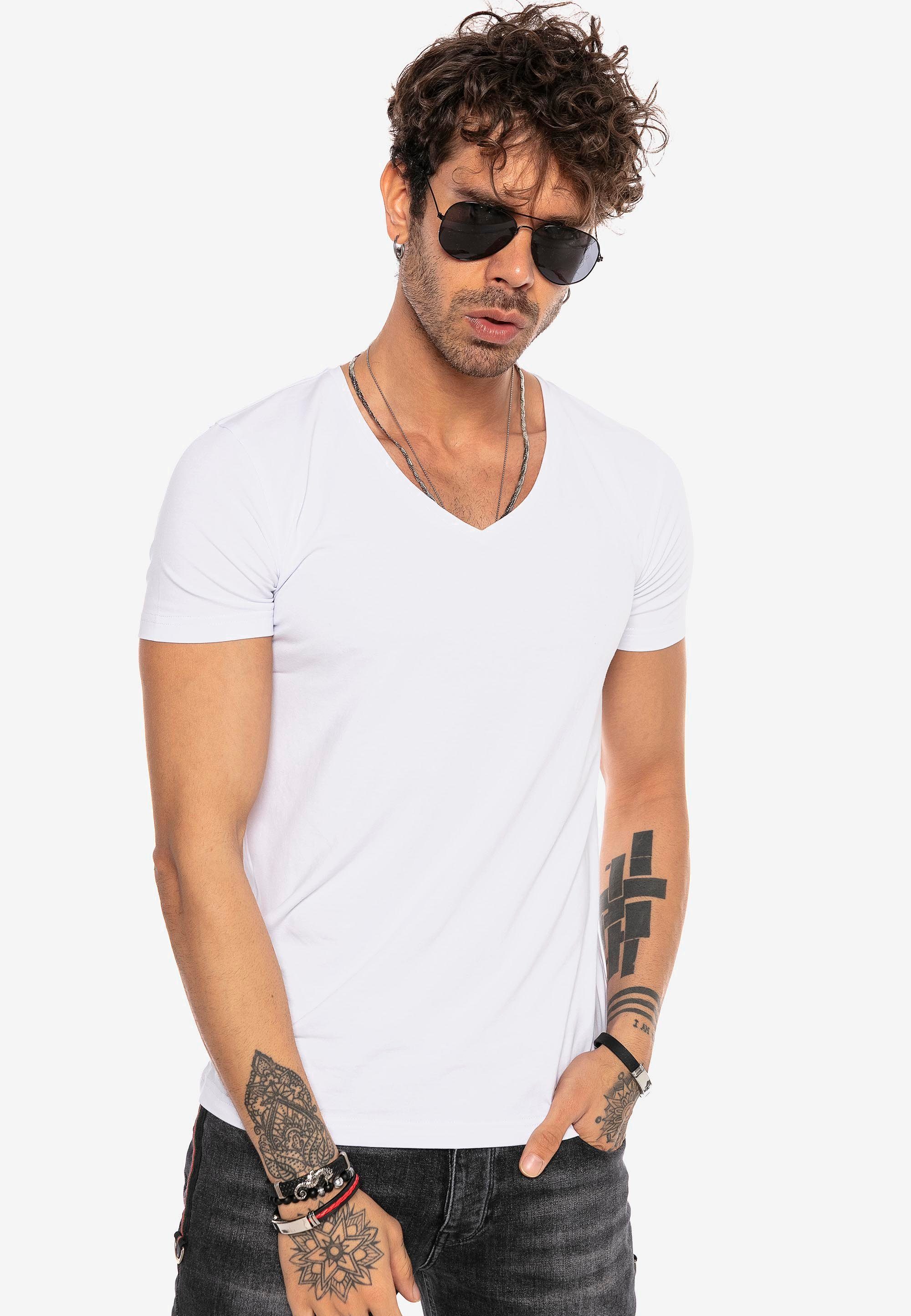 Fullerton T-Shirt basic mit Metall weiß aus RedBridge Logopatch