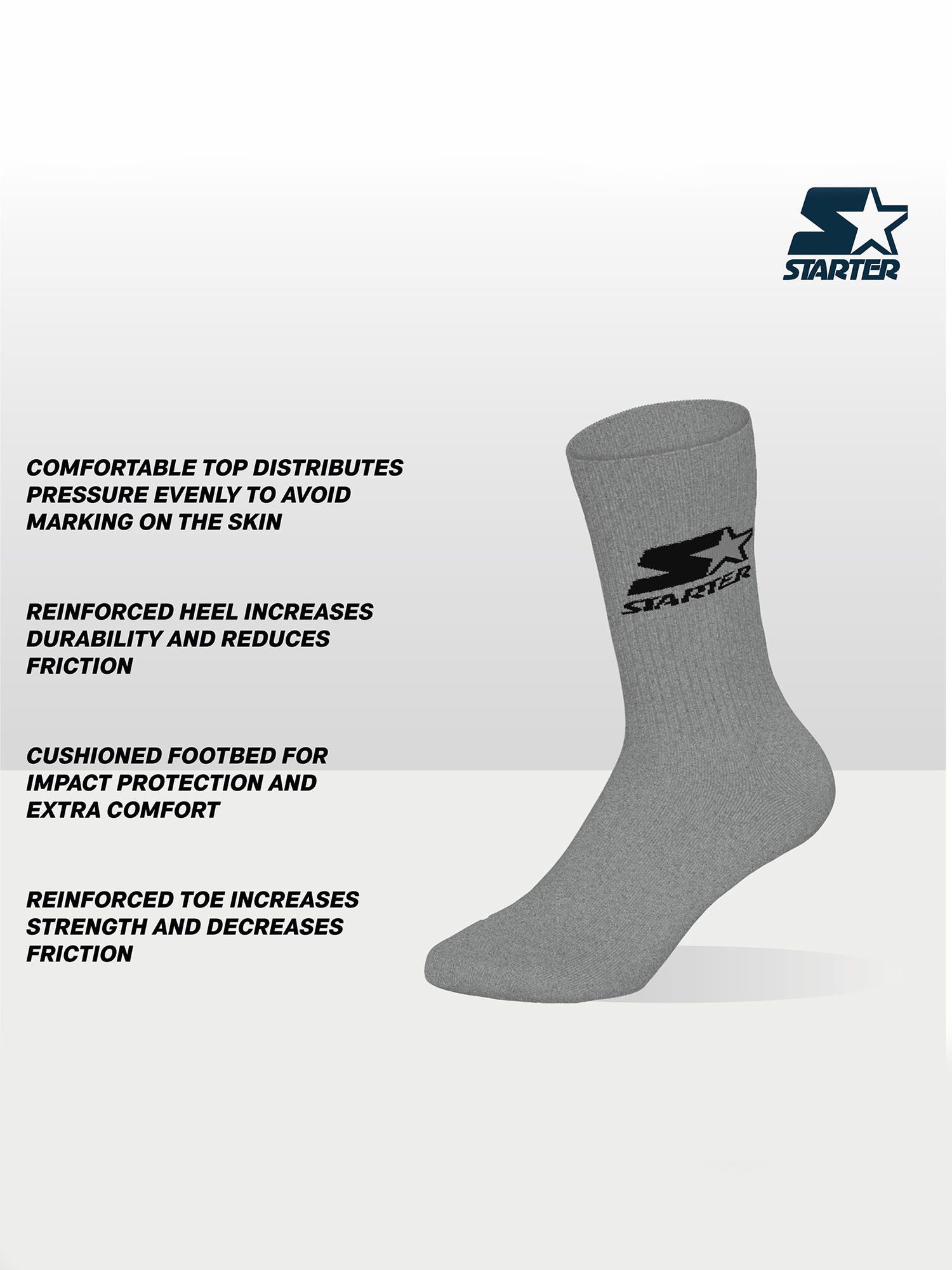 Starter Basicsocken Crew (12-Paar) Socken, Baumwollsocken, Alltagsocken