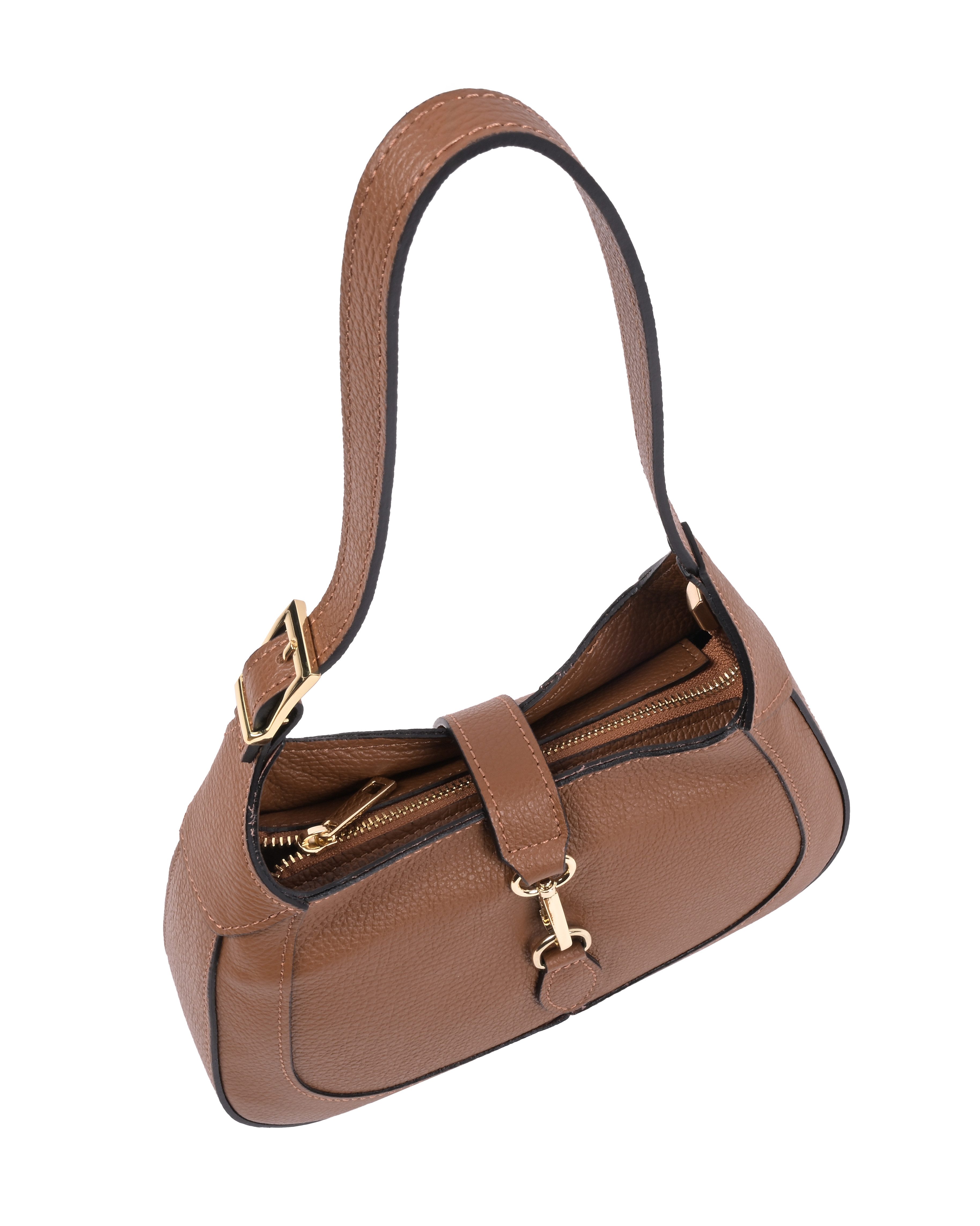 Goodman Design Schultertasche Echtledertasche – Italienische Handwerkskunst in zeitlosem Design, Hochwertiges Echtleder – langlebig, edel und angenehm im Griff