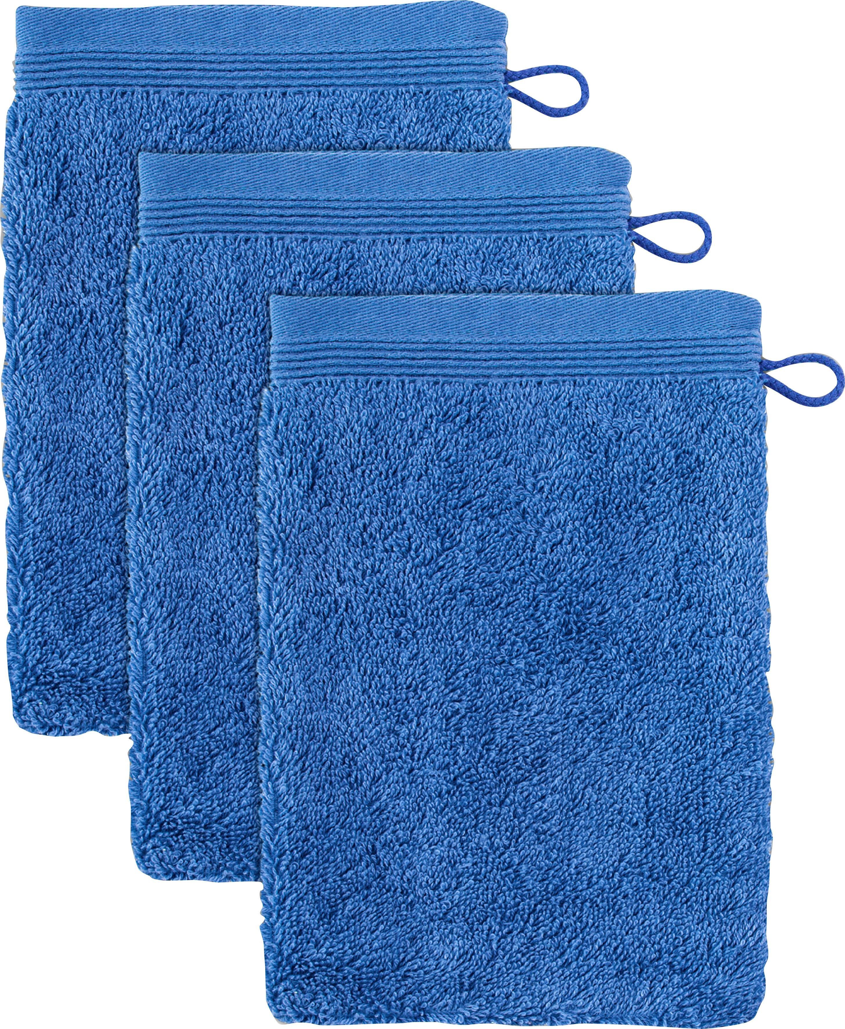 Möve Waschhandschuh Superwuschel, (Set, 3-St), Waschhandschuh Set mit Bordü günstig online kaufen