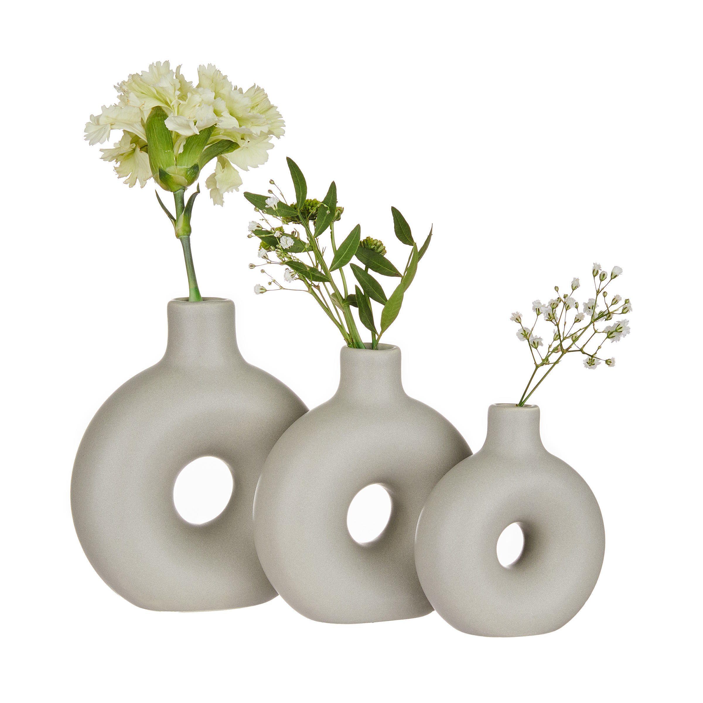 LOOPY Dekovase Mini BUTLERS Hellgrau Vase Höhe 8cm