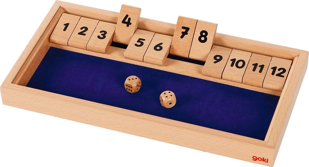 Spielesammlung Würfelspiel Shut the box aus Holz, Gesellschaftsspiel, Spiel
