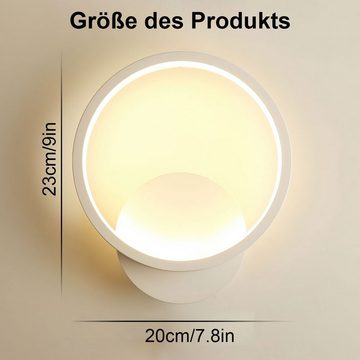 Welikera Wandleuchte LED Wandleuchte,2er Wandlampe mit Drei Farben dimmbar,20*23cm,14W