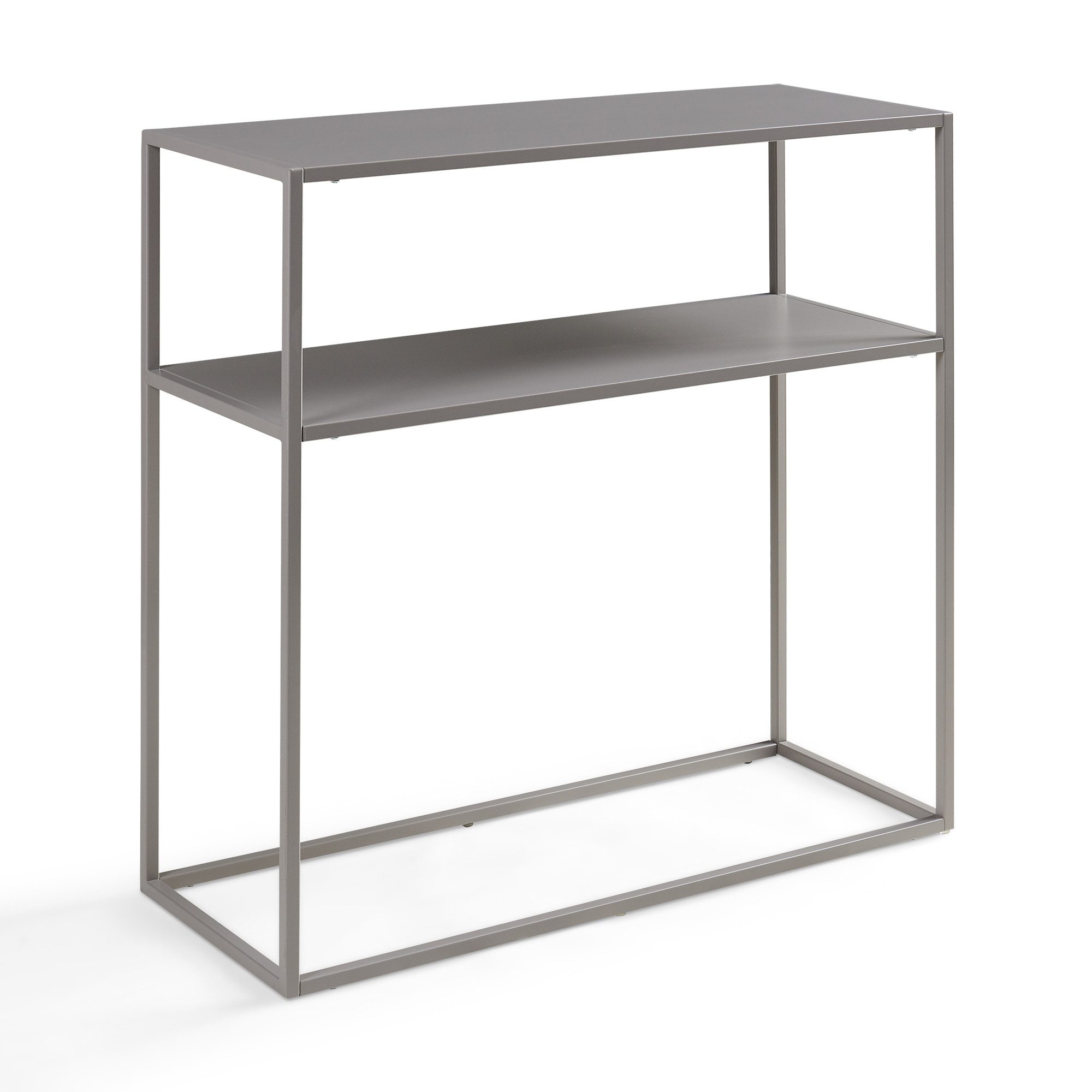 en.casa Konsolentisch, »Kuhmo« mit Metallplatte 80 x 80 x 30 cm Hellgrau