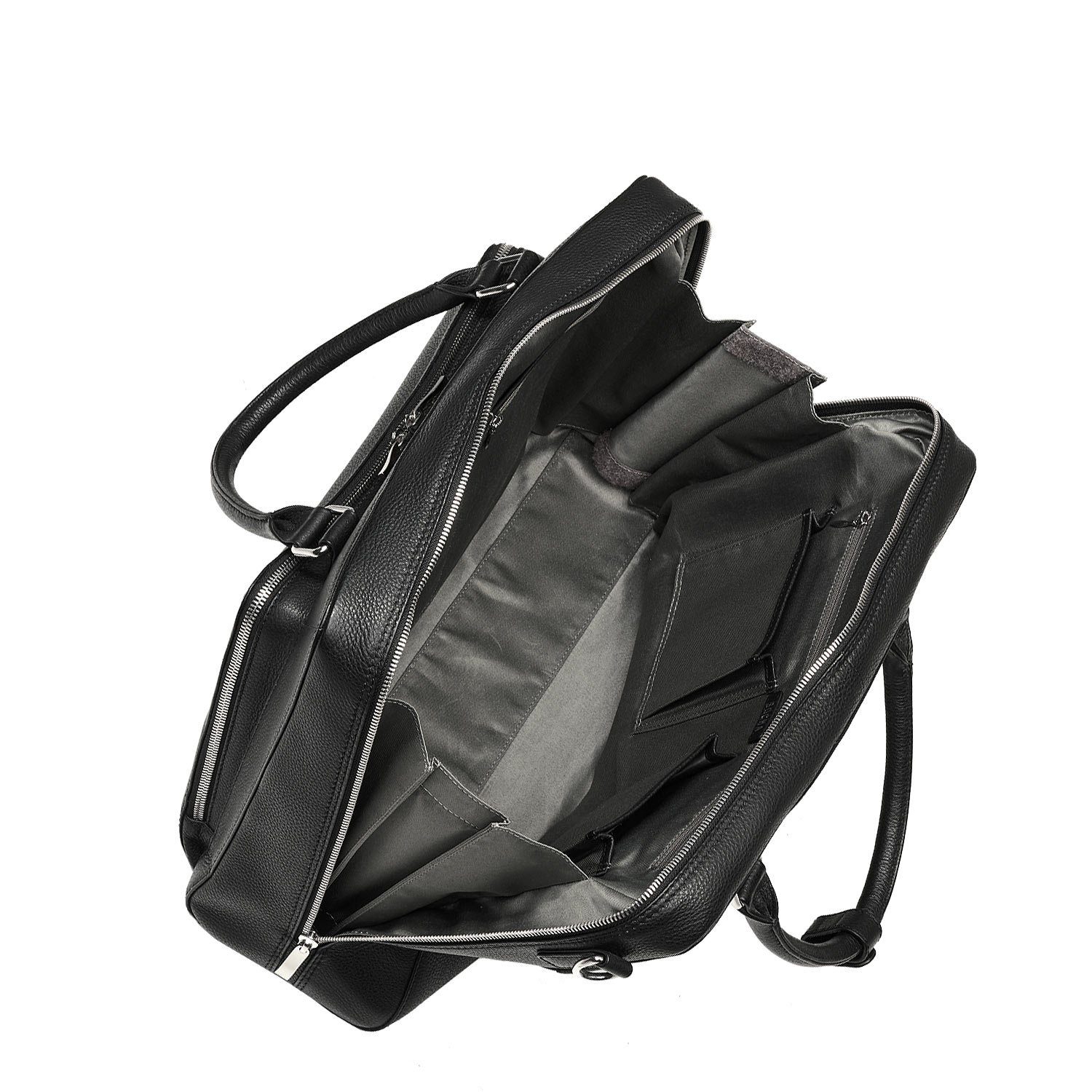 Schultergurt - Vollausstattung Leder - Laptoptasche 15 Leder SOCHA Unisex - black, herausnehmbares - Laptopfach Diamond Zoll Businesstasche/Laptoptasche/Aktentasche