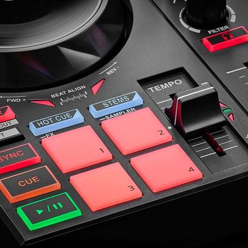 HERCULES DJ Controller Inpulse 200 MK2 mit DJ45 Kopfhörer und Mikrofasertuch