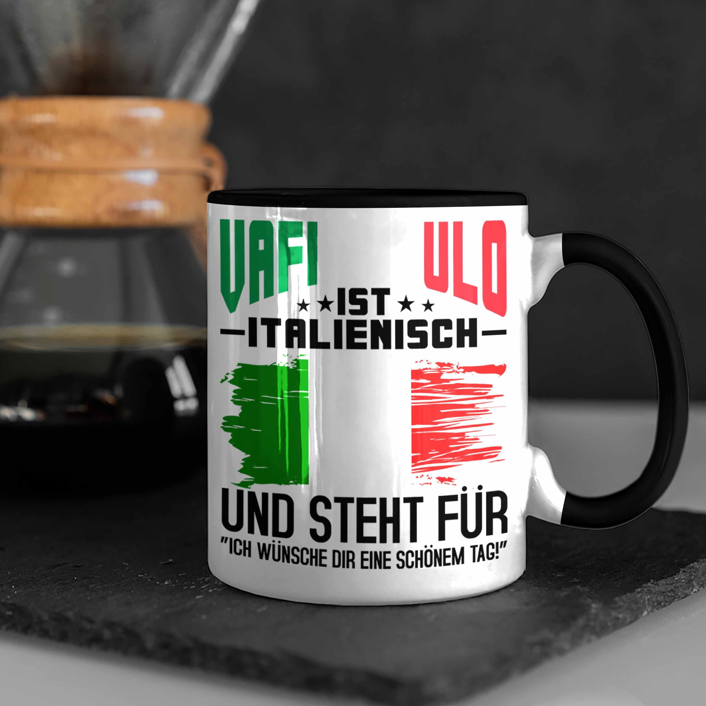 Trendation Tasse Trendation - Italiener Lustiger Schwarz Vaffanculo Geschenk Sizilien Tasse Tourist Reisen Spruch