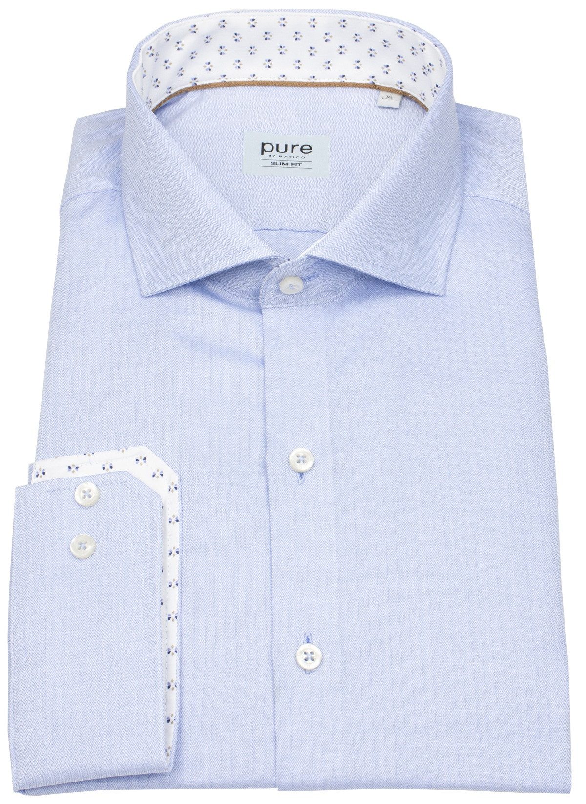 Pure Businesshemd Slim Fit stark tailliert bügelfrei Haifischkragen