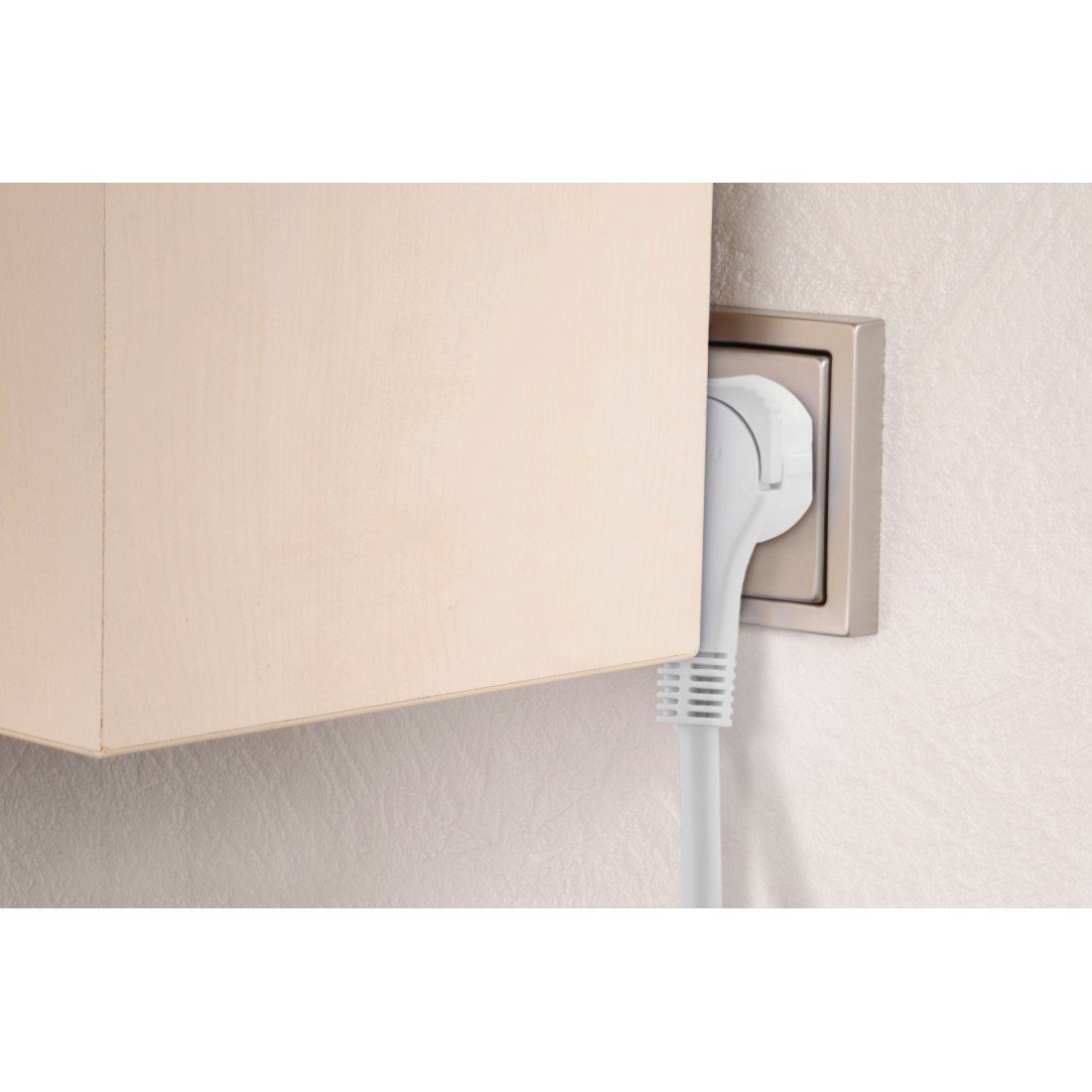 Hama Verlängerungskabel mit Schutzkontakt, Flachstecker, für innen, 2 m Verlängerungskabel, (2 cm) – Bild 2 von 5