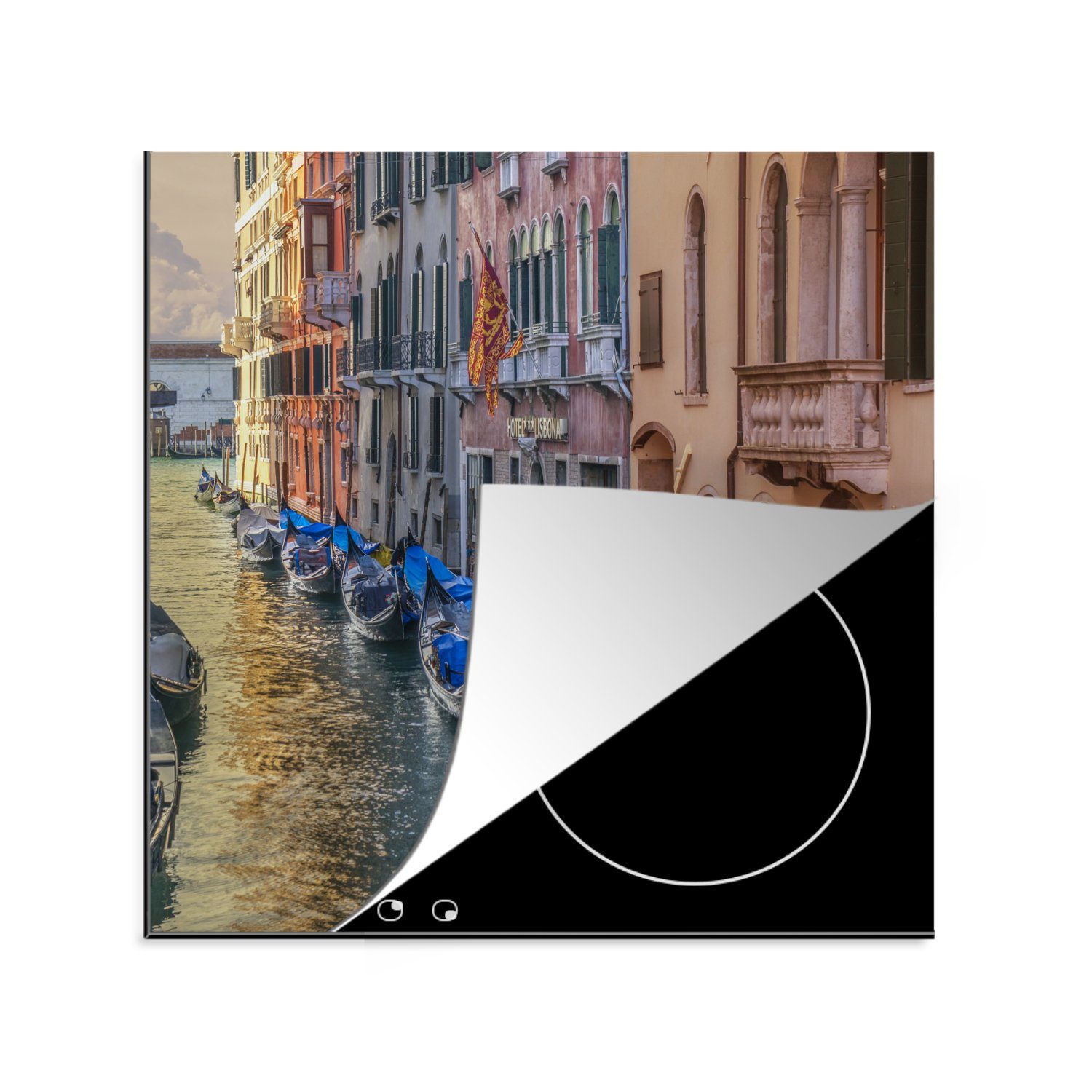 MuchoWow Herdblende-/Abdeckplatte - Italien, Venedig für cm, Ceranfeldabdeckung, 78x78 (1 Architektur Arbeitsplatte küche Vinyl, - tlg)