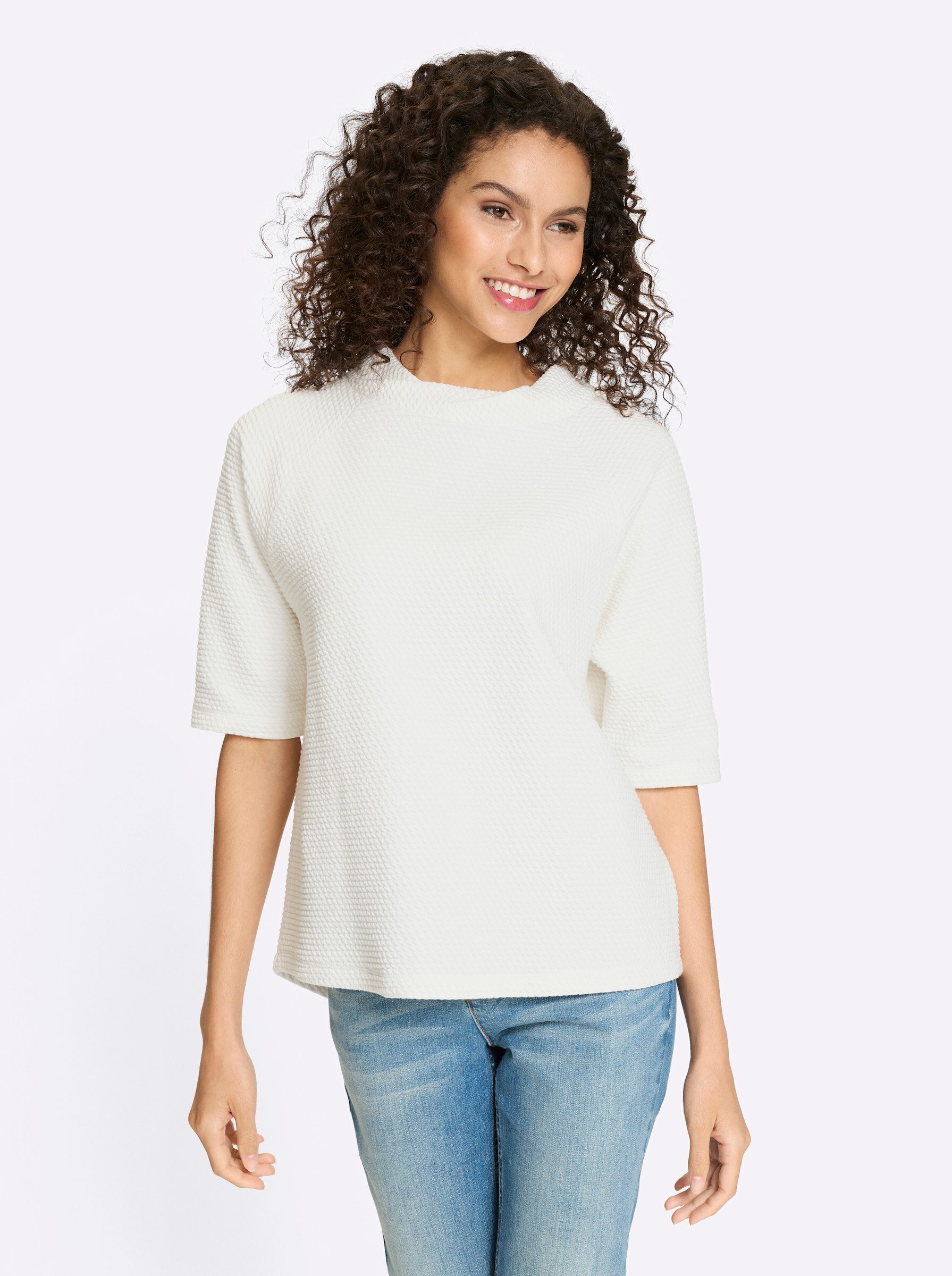 heine Sweater Sweatshirt Kurzarm Struktur günstig online kaufen