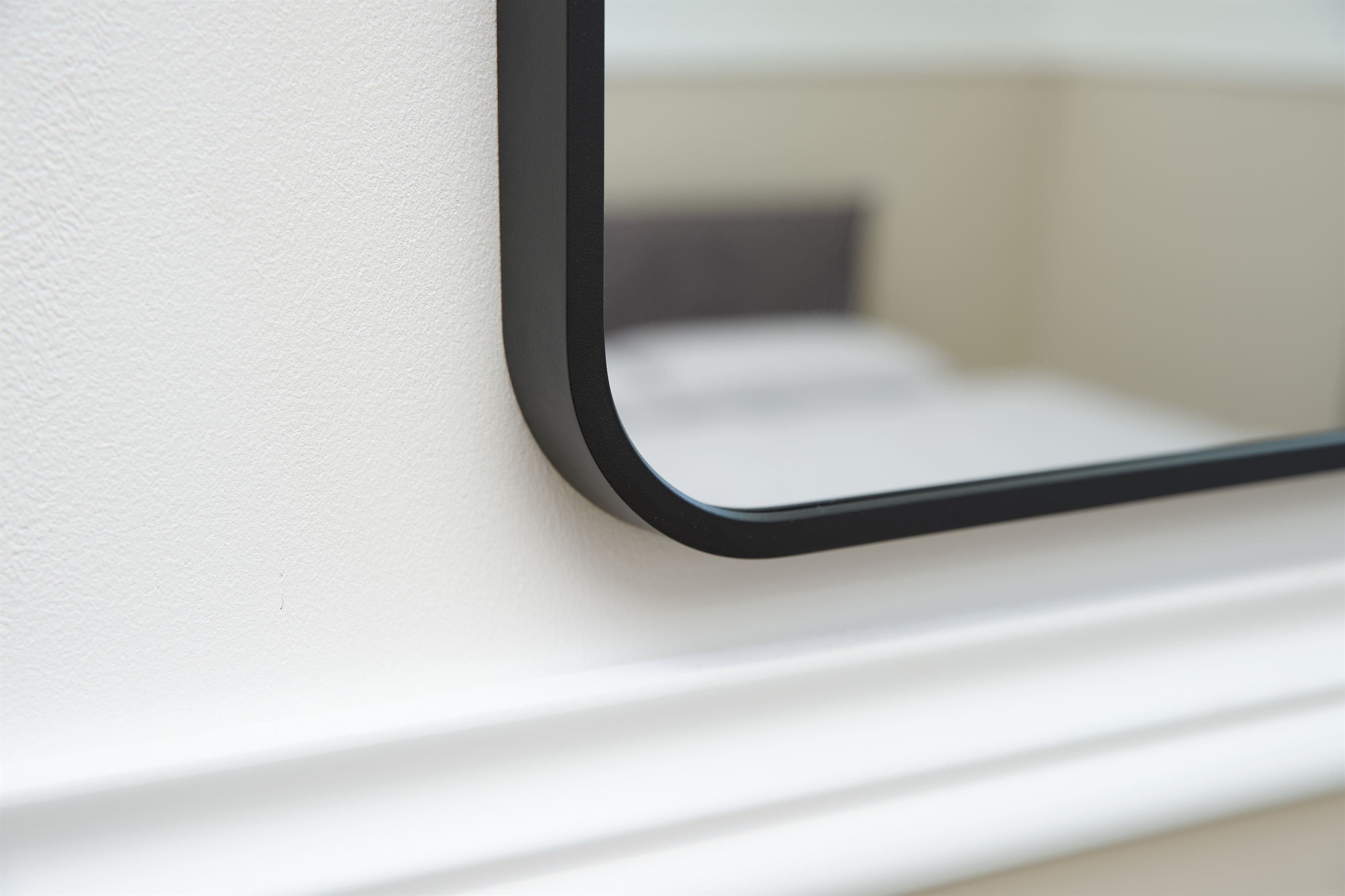 Schminkspiegel Spiegel Home (schwarz | Dübel), Badezimmerspiegel inklusive schwarz Wandspiegel Flurspiegel cm, schwarz Metallrahmen und Terra 50x40x3 Schrauben