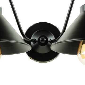 Licht-Erlebnisse Wandleuchte DABASKA, ohne Leuchtmittel, Wandlampe innen Schwarz Metall Schirm Industrial Design 2x E27