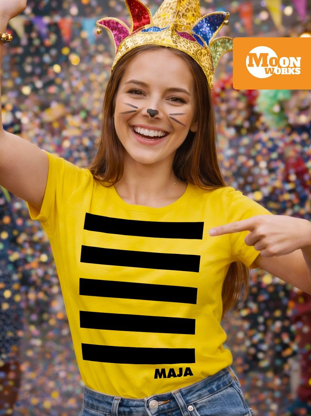 MoonWorks Print-Shirt Damen T-Shirt - Biene Hummel - Fasching Karneval Ersa günstig online kaufen
