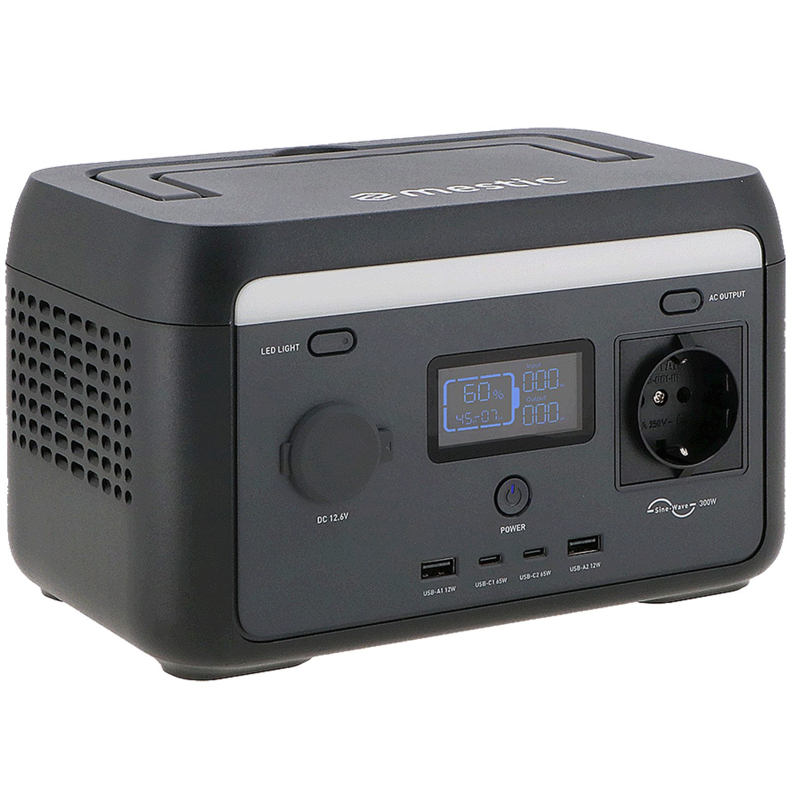 Mestic Portable Power Station MPS-300 for Camping, Solar Generator LiFePO4 300W 204Wh