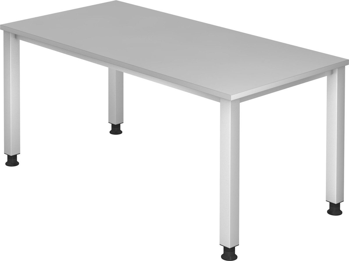 HAMMERBACHER Schreibtisch Schreibtisch 4-Fuß eckig 160x80cm Grau/Silber