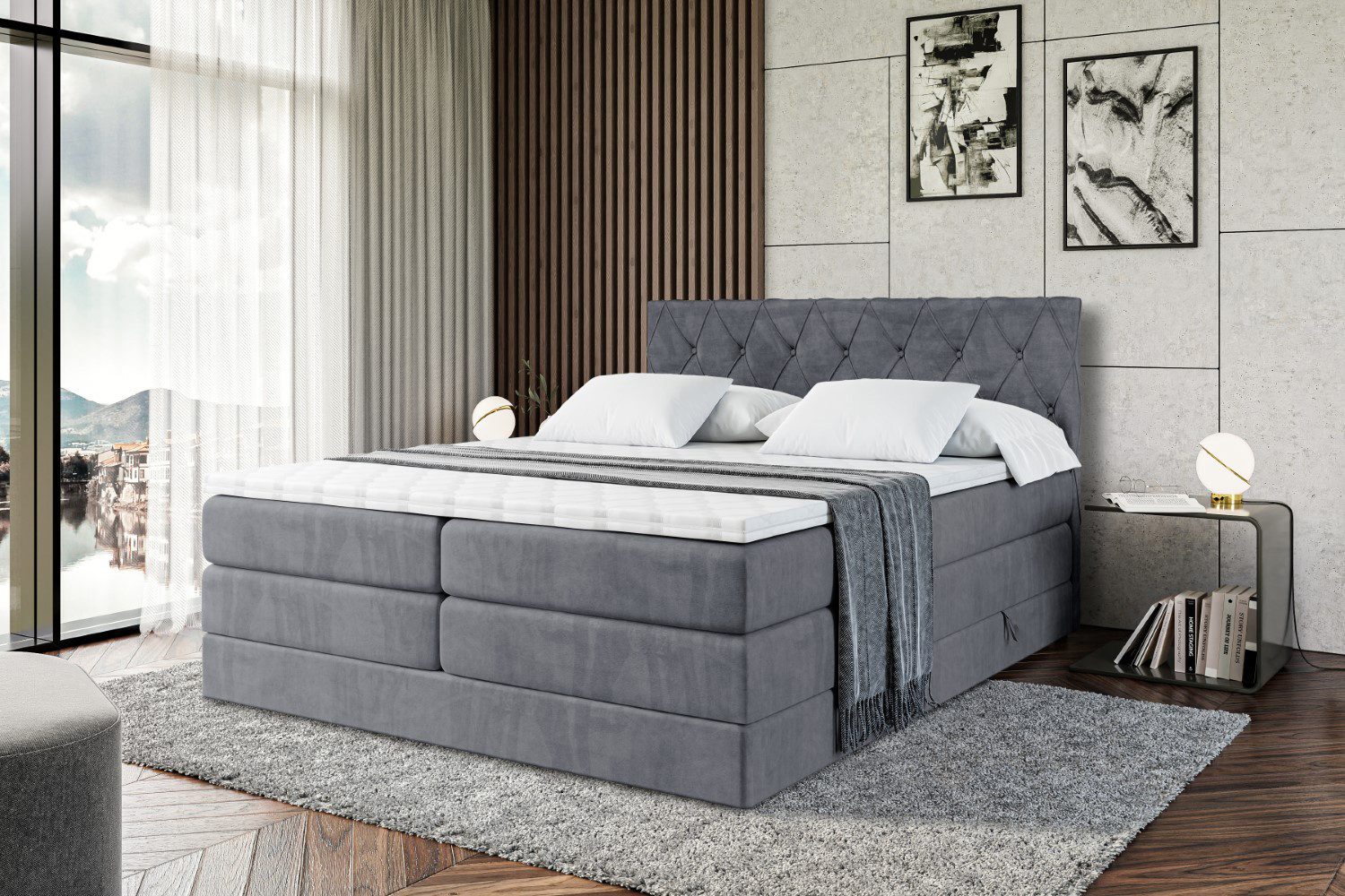 ALTDECOR Boxspringbett AMAY-BZ KING (mit Matratze günstig online kaufen