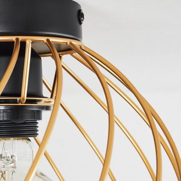 hofstein Deckenleuchte »Tarsogno« moderne Deckenlampe aus Metall in Schwarz/Messingfarben, ohne Leuchtmittel