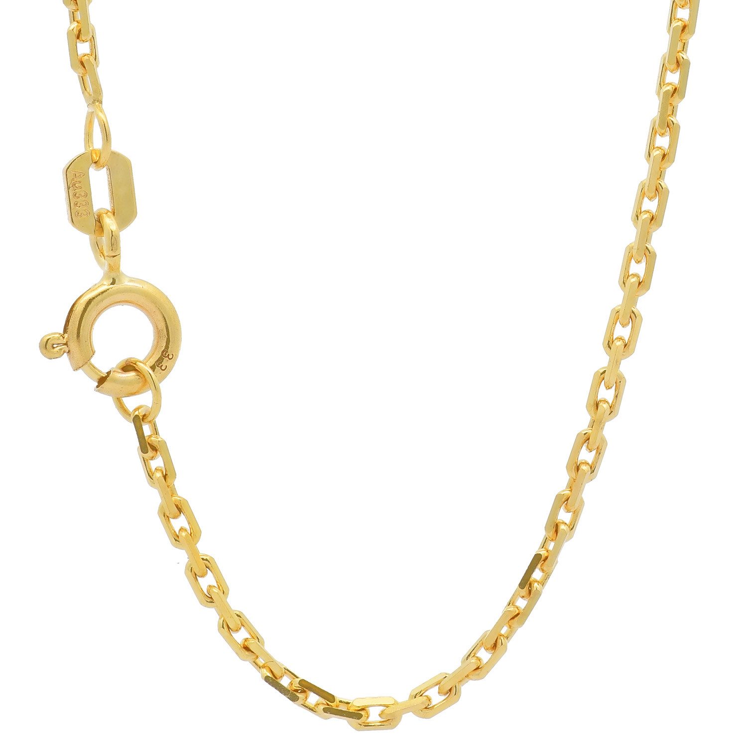 Goldkette Ankerkette diamantiert Länge 40 cm - Breite 1,8 mm - 333-8 Karat Gold