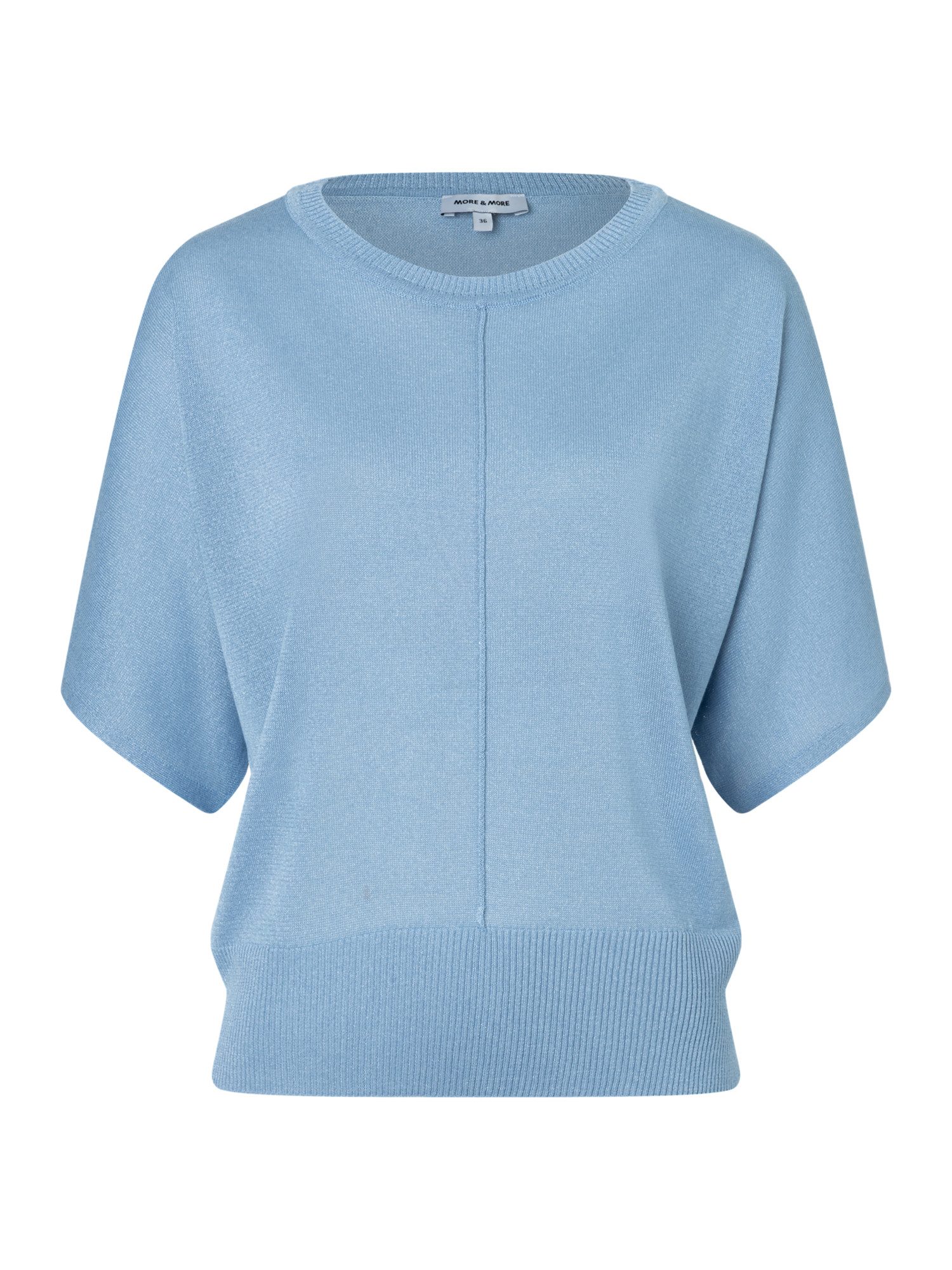MORE&MORE Strickpullover zeitlos schöner Basic-Kurzarmpullover