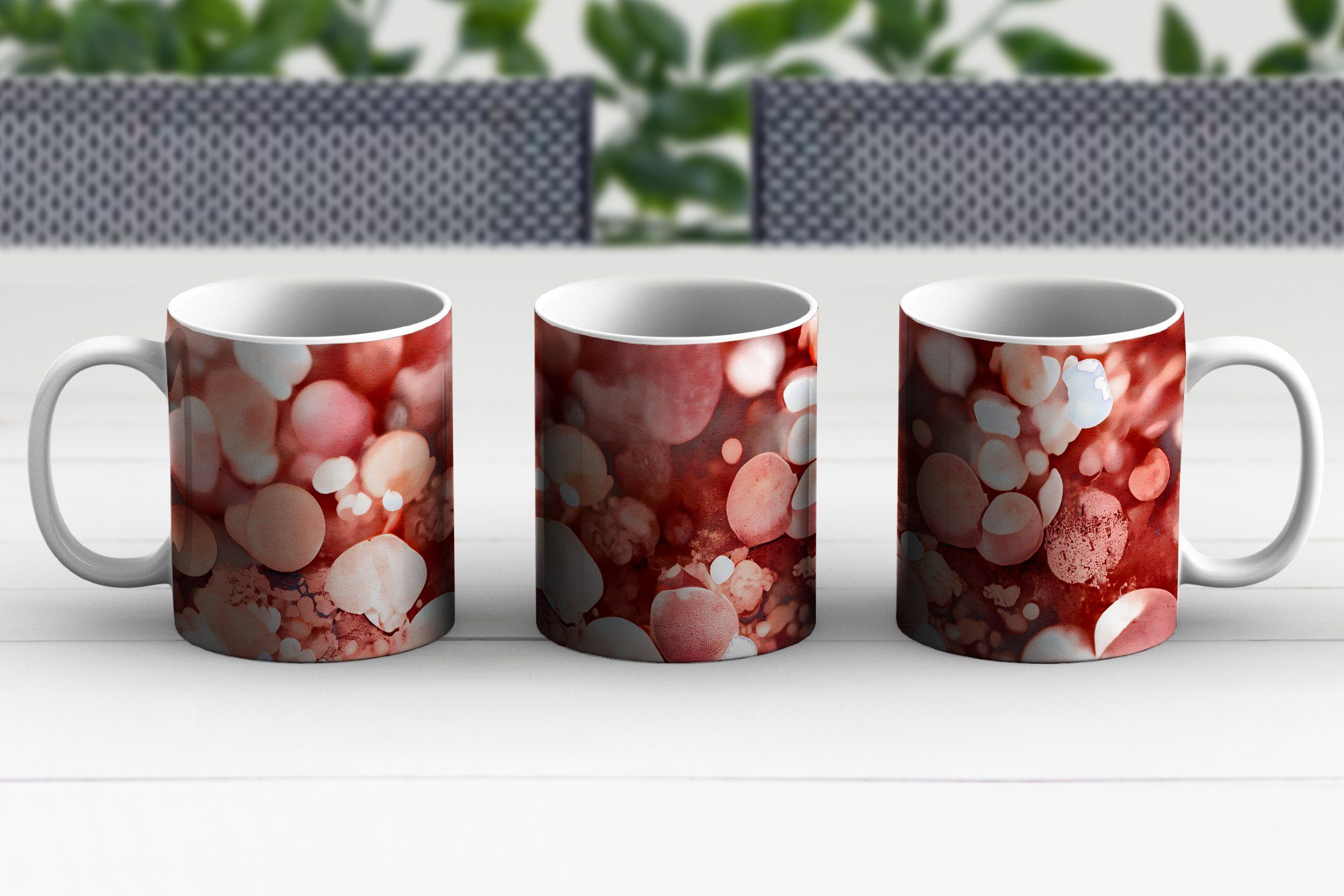 Keramik, - Teetasse, Geschenk Tasse Kaffeetassen, Teetasse, - MuchoWow - Luxus, Rosa Becher, Abstrakt Glitzer