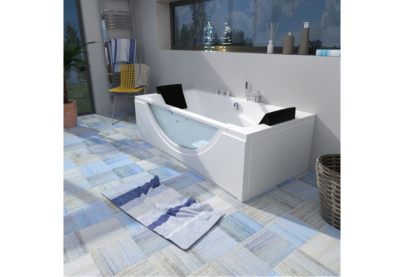 Thumbnail - AcquaVapore Whirlpool-Badewanne Whirlpool Pool Badewanne W81H-B-ALL 180x90cm, (1-tlg)