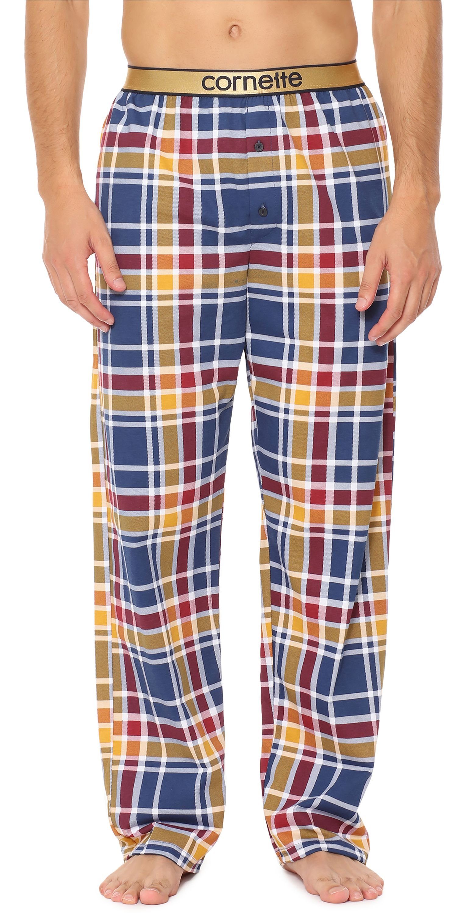 Cornette Pyjamashorts Herren Schlafanzugshose CR099 (1-tlg) elastischer Bund Bunt/Kariert