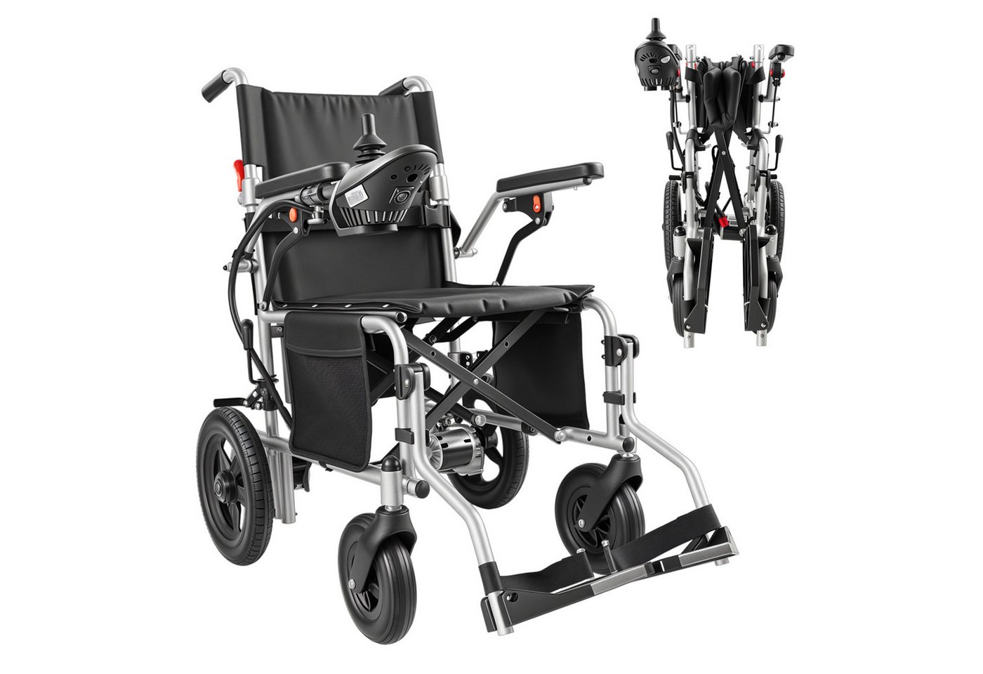 Vankel Elektrorollstuhl Elektrisch Faltbar Leicht bis 150KG, Faltbar, 25 km, seniorenmobil, 2x250W, 6,00 km/h E-Rollstuhl