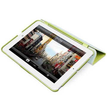 Macally Tablet-Hülle Klapp-Tasche Cover Ständer Schutz-Hülle Grün, Smart Folio für Apple iPad mini 1 2 3 Gen, Stand-Funktion, leicht