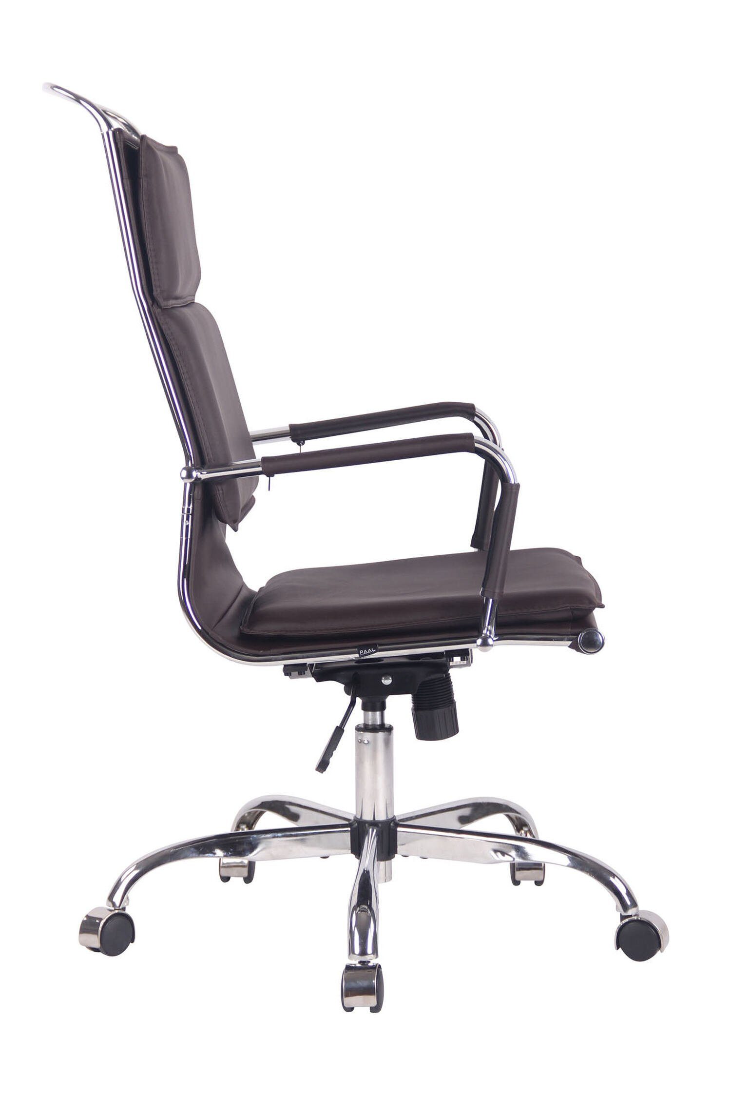 TPFLiving Bürostuhl Beta mit Kunstleder XXL), Drehstuhl, Bürostuhl coffee (Schreibtischstuhl, Chefsessel, ergonomisch Gestell: bequemer Metall chrom geformter Rückenlehne Sitzfläche: 