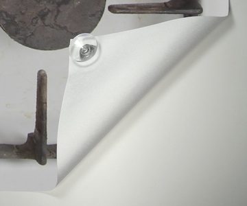 Sonnenschutz Alter Gasherd, ungeputzt und dreckig, Wallario, blickdicht, mit Saugnäpfen, wiederablösbar und wiederverwendbar