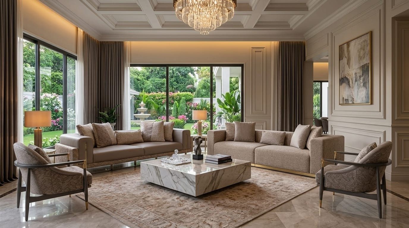 Xlmoebel Polstergarnitur Modernes Wohnzimmer-Set mit 4+4+1+1-Sitzer für stilvolle Räume, (4-tlg., 4+2)