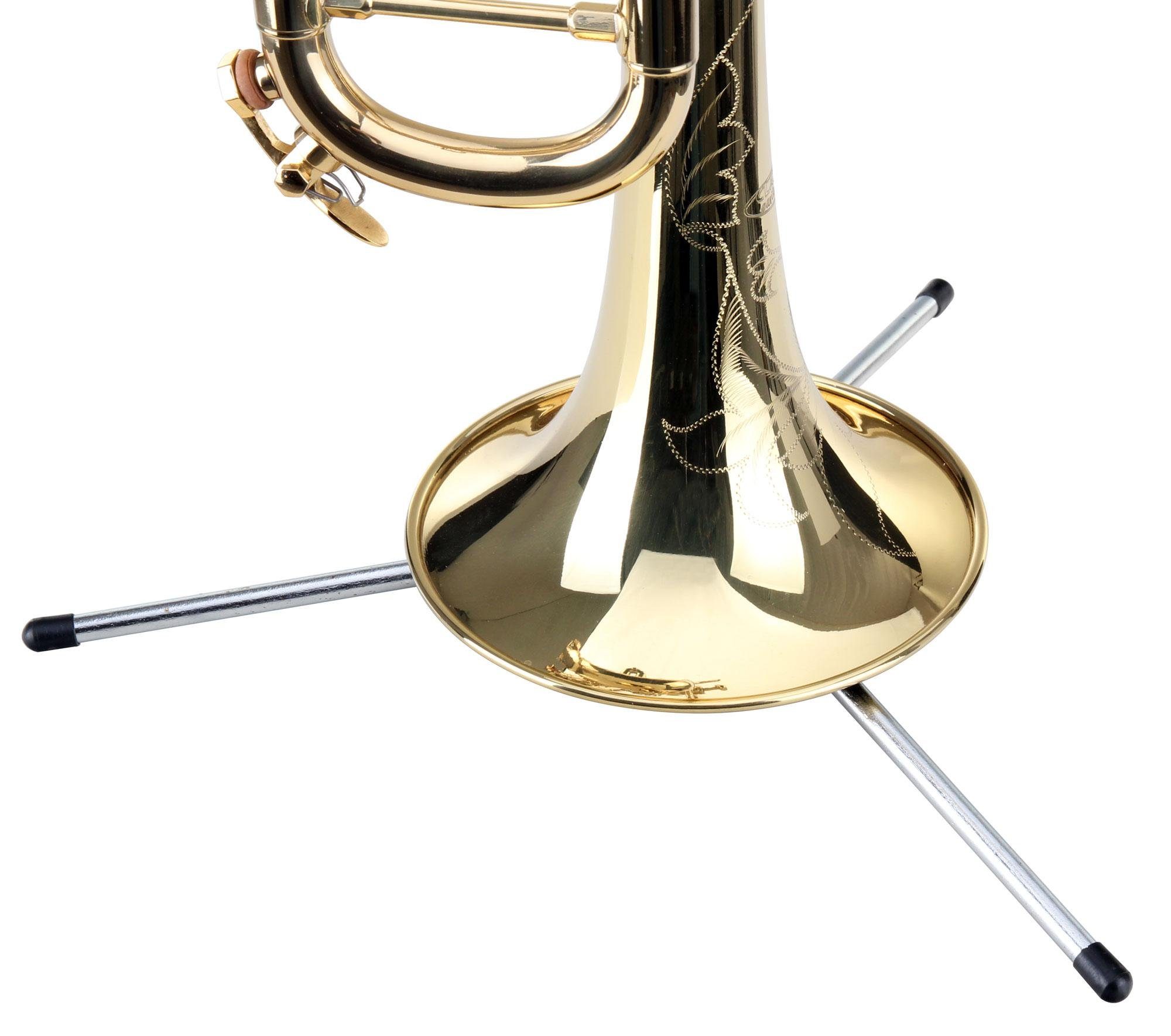 Classic Cantabile Musikinstrumentenständer für Trompete oder Kornett, gefederter Trompetenständer, höhenverstellbarer Kegel