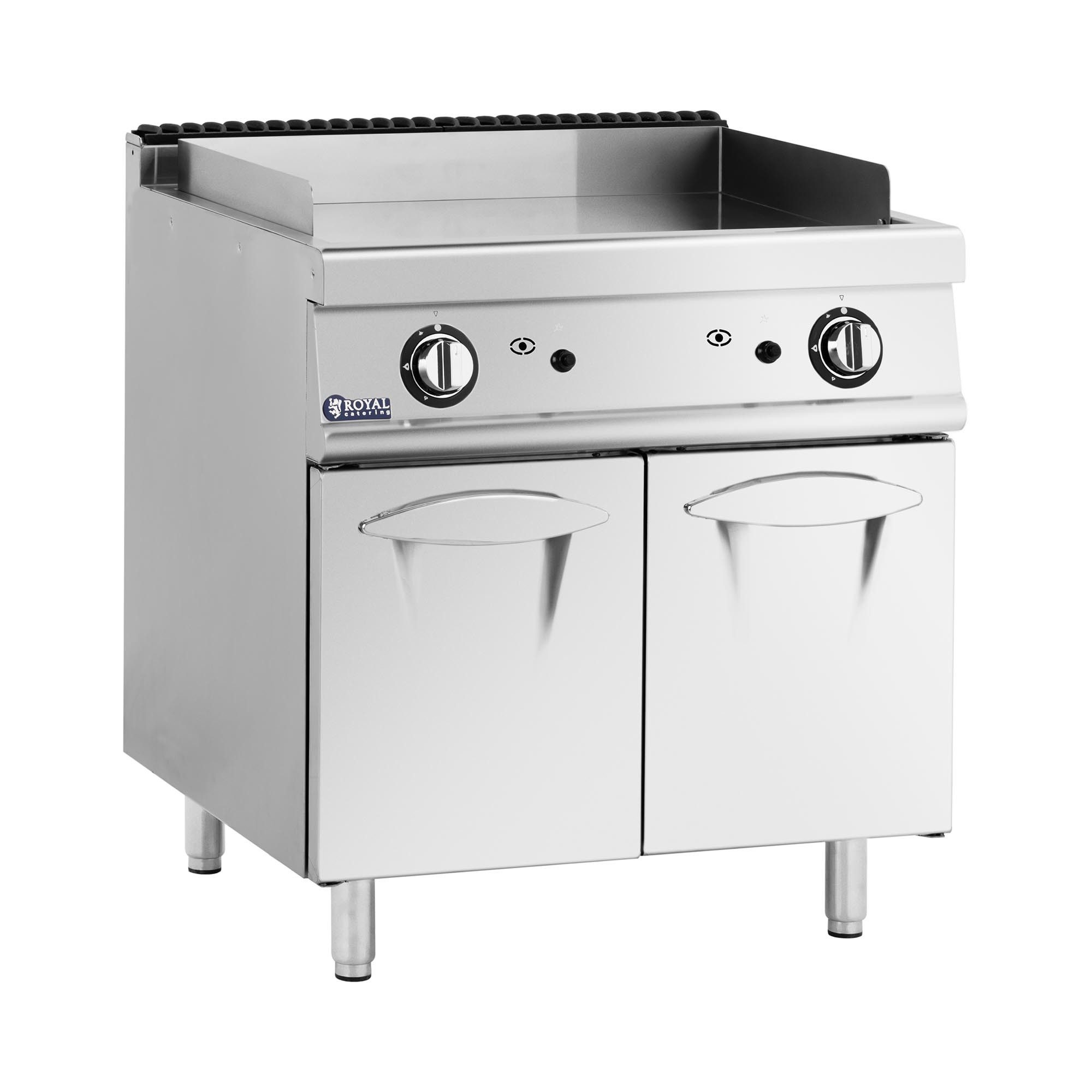 Royal Catering Gasgrill Gas-Grillplatte Unterschrank 12 kW glatt Propan/LPG/Erdgas bis 300 °C