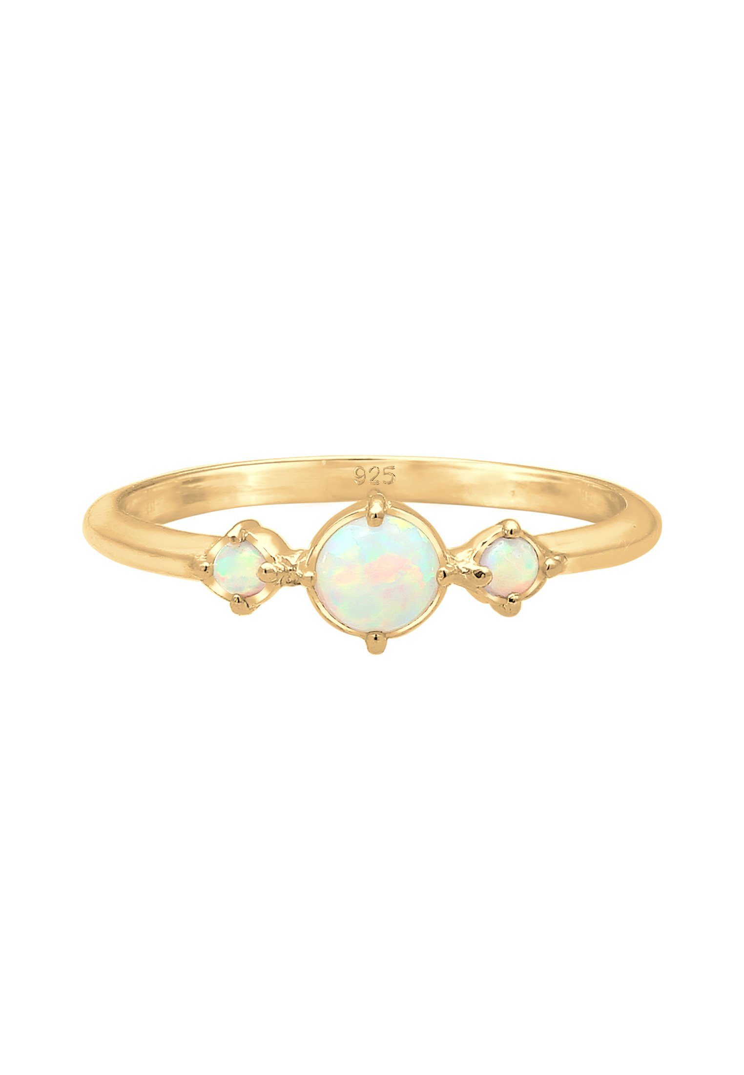 Elli Fingerring Opal Rund Trio Vintage 925er Silber günstig online kaufen