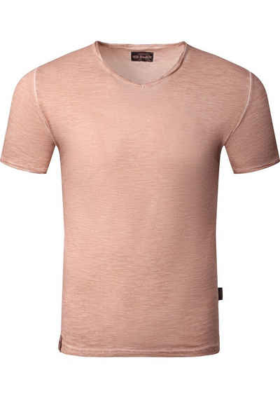 Reslad T-Shirt Reslad T-Shirt Herren V-Ausschnitt verwaschen Vintage Optik Shirt (1-tlg) V-Neck Vintage Style Männer Shirt