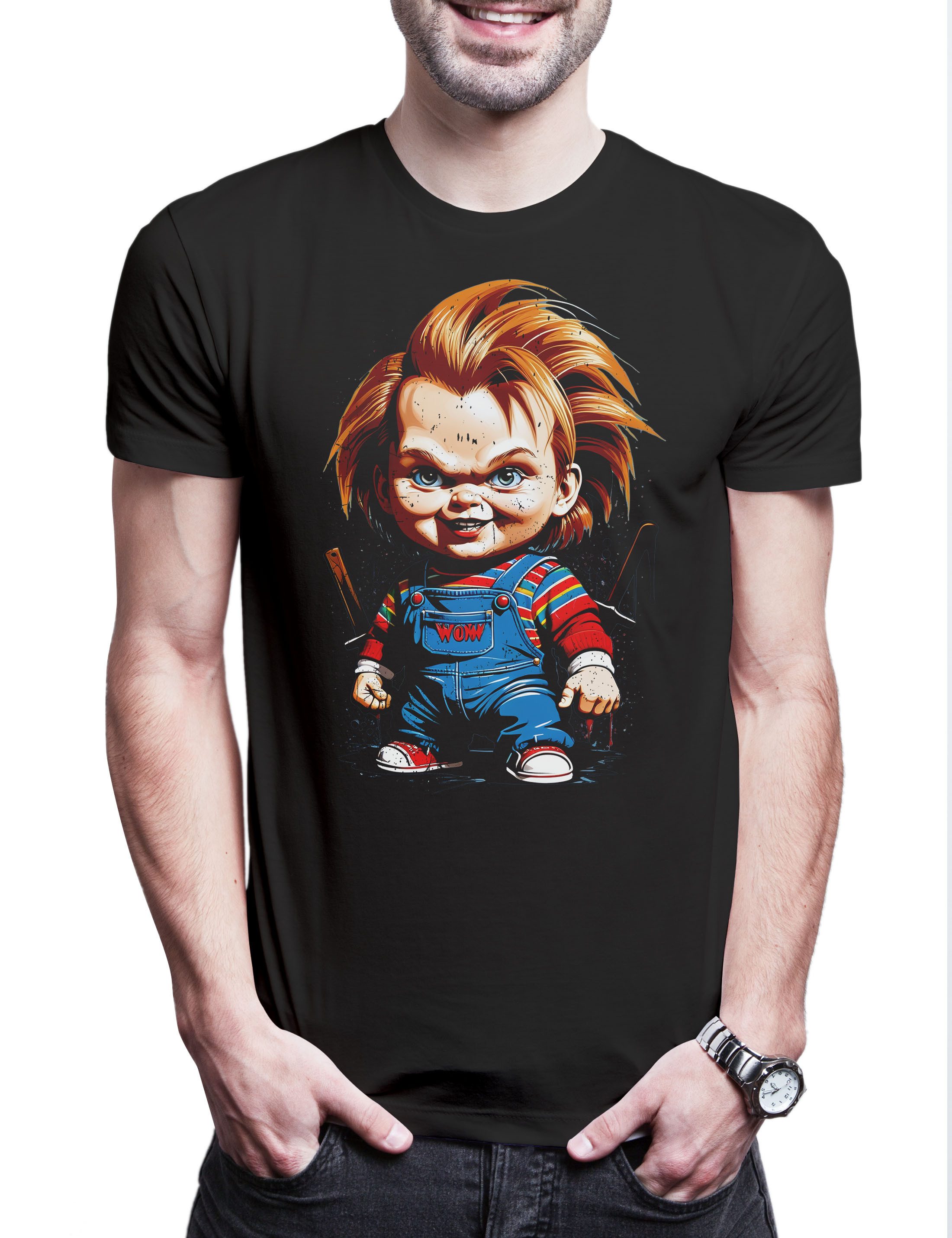 Print-Shirt Murderous Puppet Herren T-Shirt Child's Mörderpuppe Chucky Play