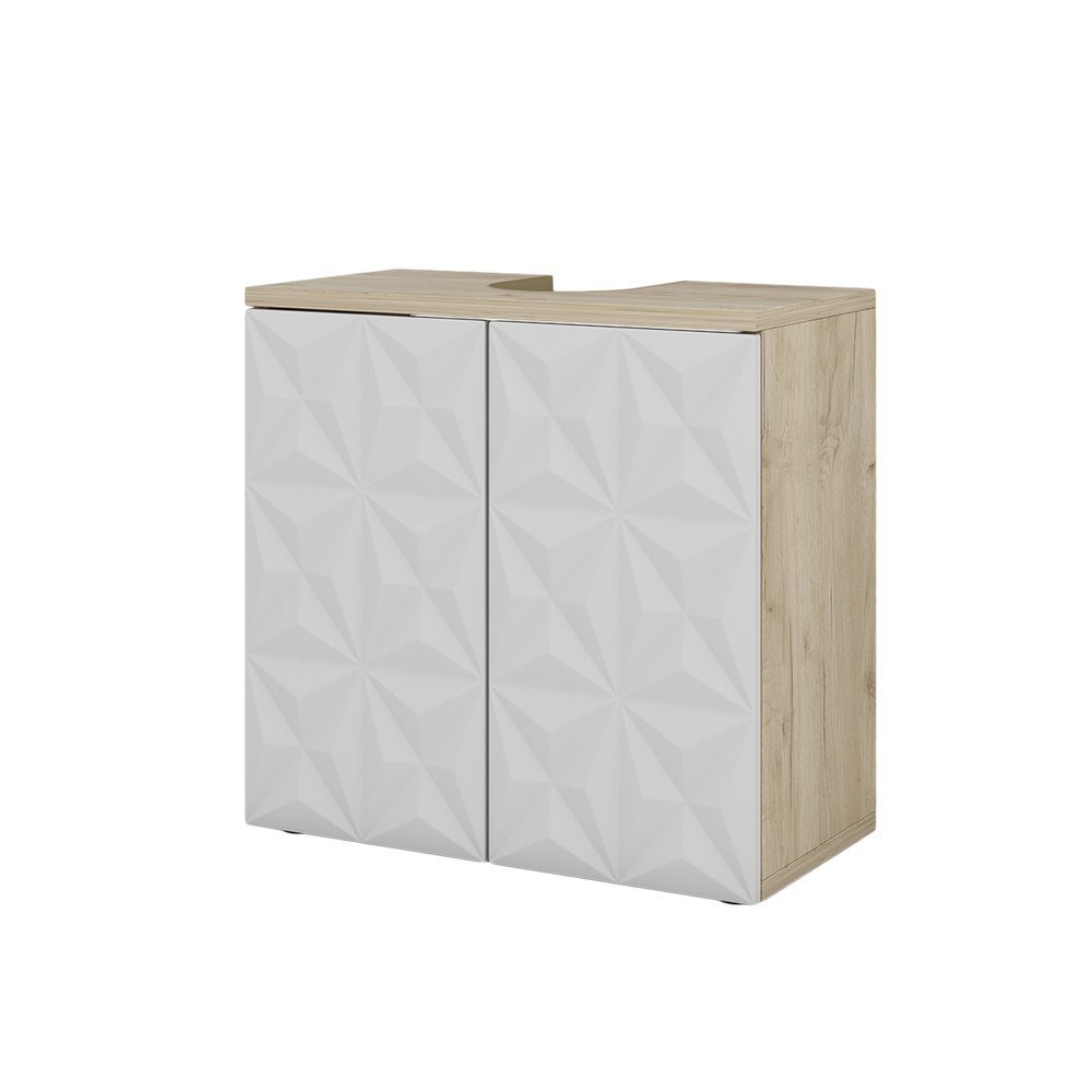 Vicco Waschbeckenunterschrank Edge, Weiß/Eiche, 60 x günstig online kaufen
