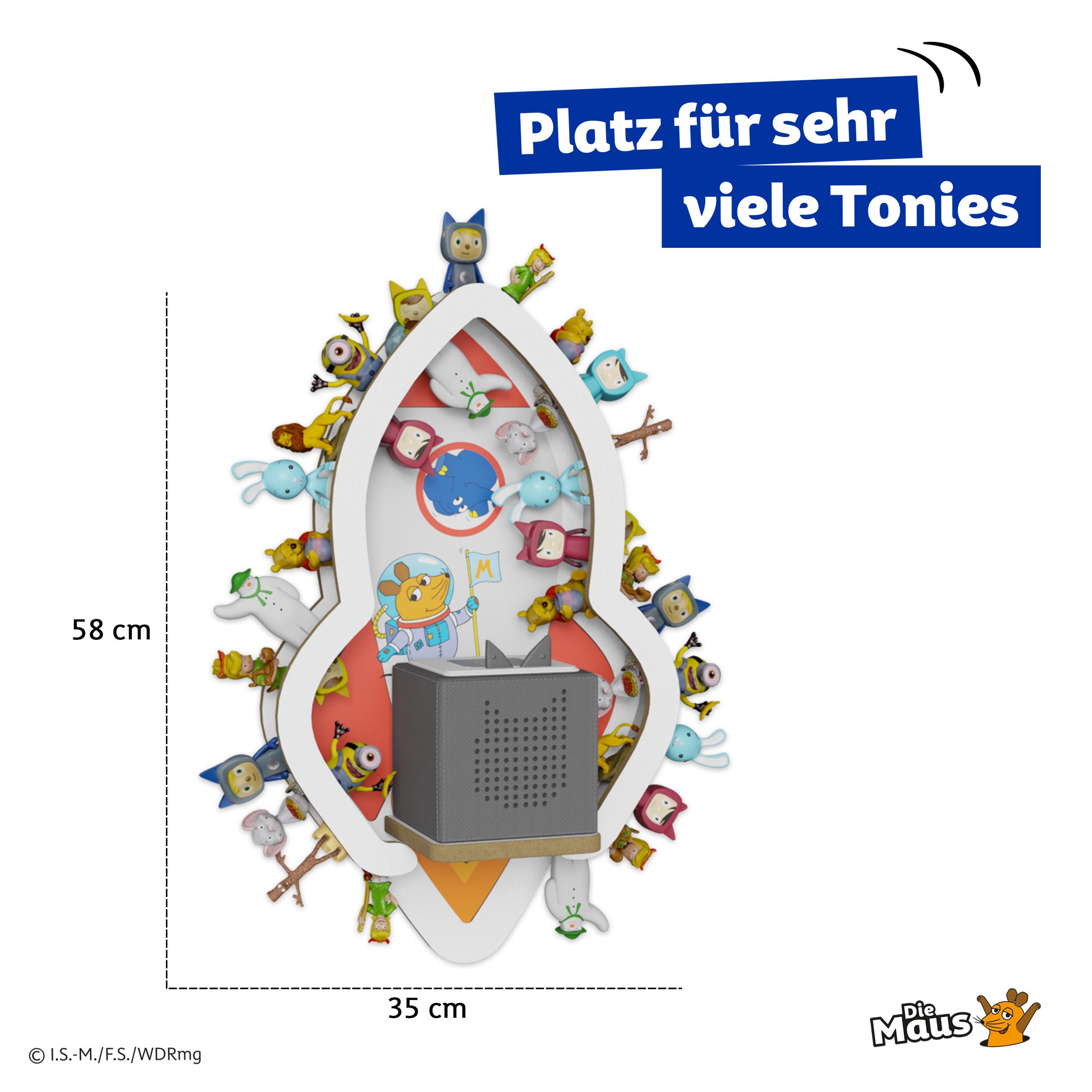 Holzura Kinderregal Tonie Regal Die Maus mit magnetischem Rahmen für Tonief günstig online kaufen