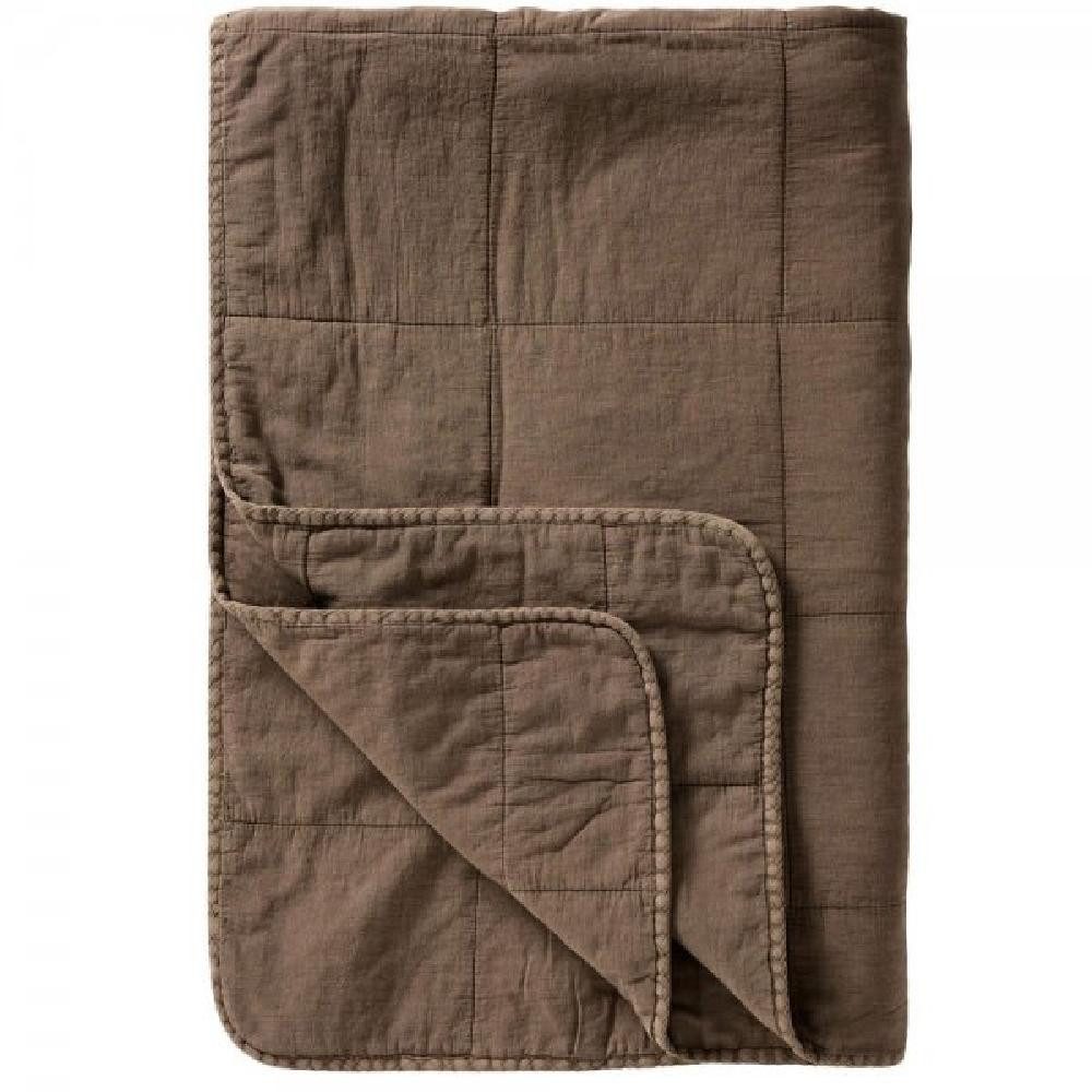 Wohndecke Ib Laursen Tagesdecke Quilt Vintage Chocolate Braun (130x180cm), Ib Laursen