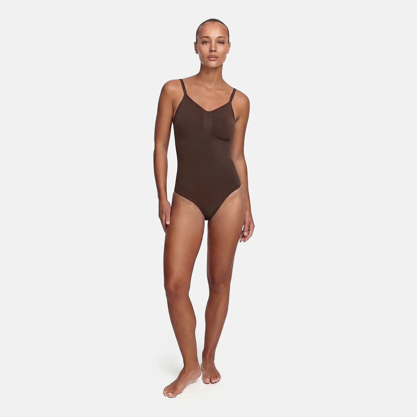 cfab (creamy fabrics) Shaping-Body Bodysuit Sculpting Shapewear mit String-Braun-5XL (1-tlg)
