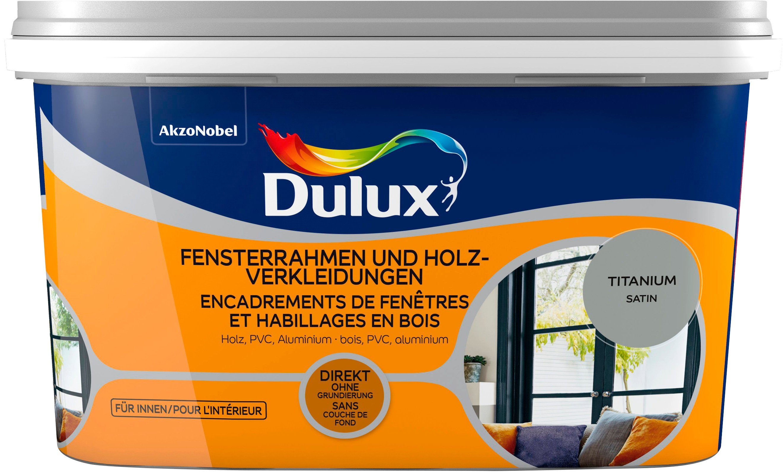 Dulux Holzlack Fresh Up, für Fensterrahmen und Holzverkleidungen, titanium, 2 l