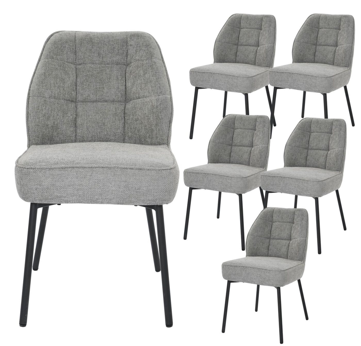YOZI Esszimmerstuhl Polsterstuhl beige grau Esszimmerstuhl Federkern 113mm Metallbeine (6 St), 2 oder 4 oder 6 Stück, Taschenfederkern