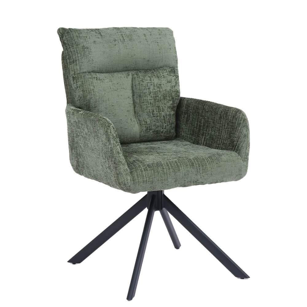 HOME DELUXE Esszimmerstuhl ALUNA mit Armlehne (2 St), 360° Drehfunktion, Armlehnen Stuhl, Polsterstuhl