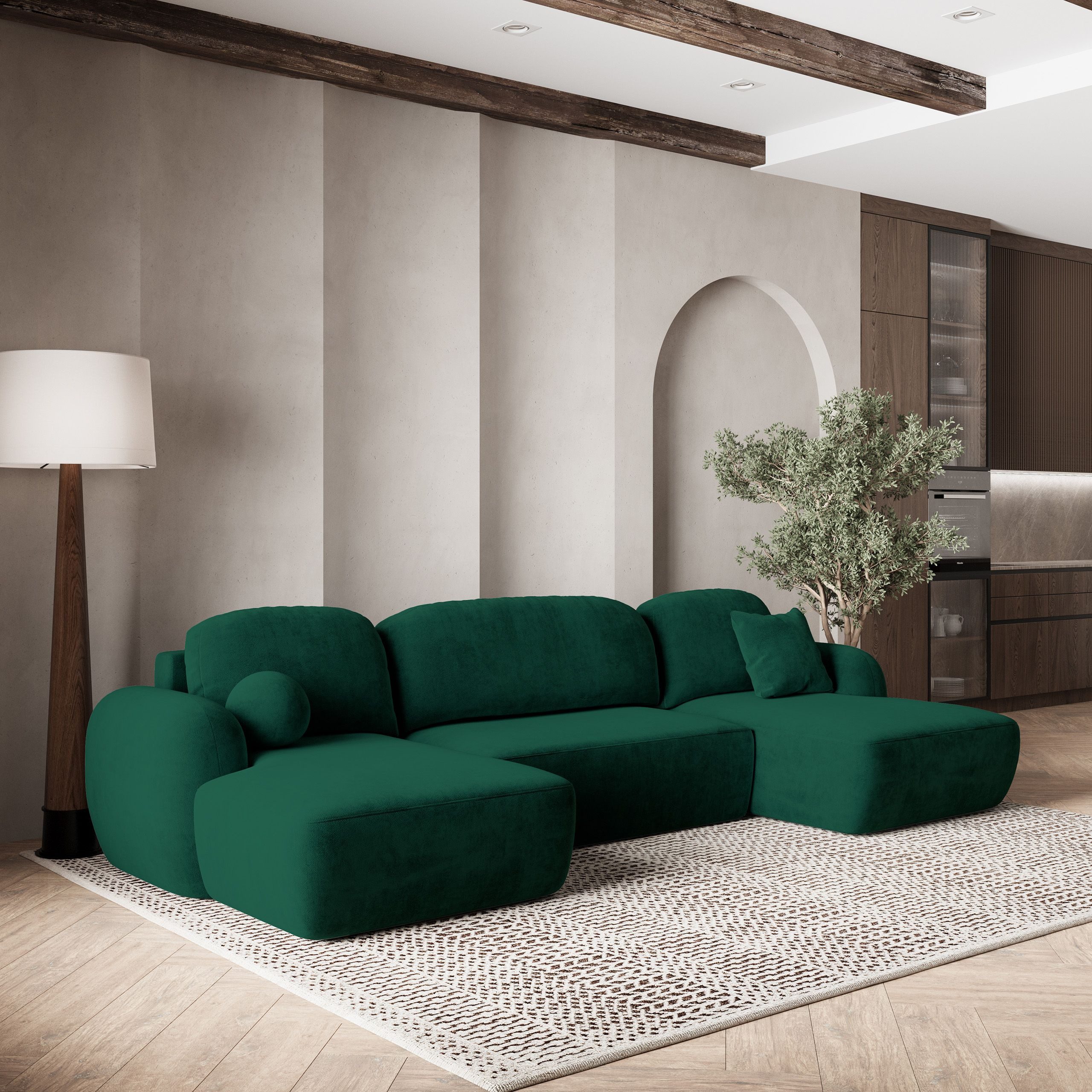 Masseno Ecksofa SAVONA mit Schlaffunktion U-Form, günstig online kaufen